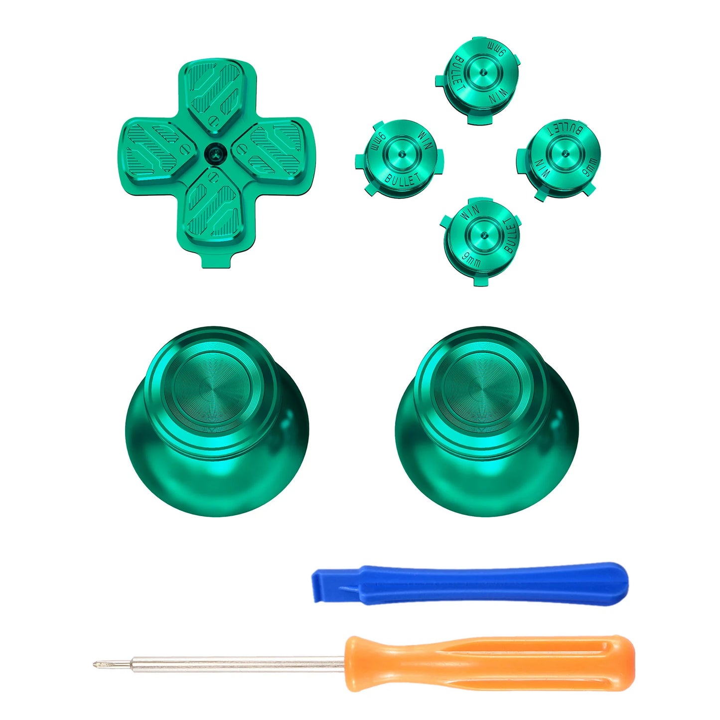 eXtremeRate Metal Thumbsticks Dpad ABXY Buttons Aluminum Analog Thumbsticks & Action Buttons & Direction Keys for ps5 Controller