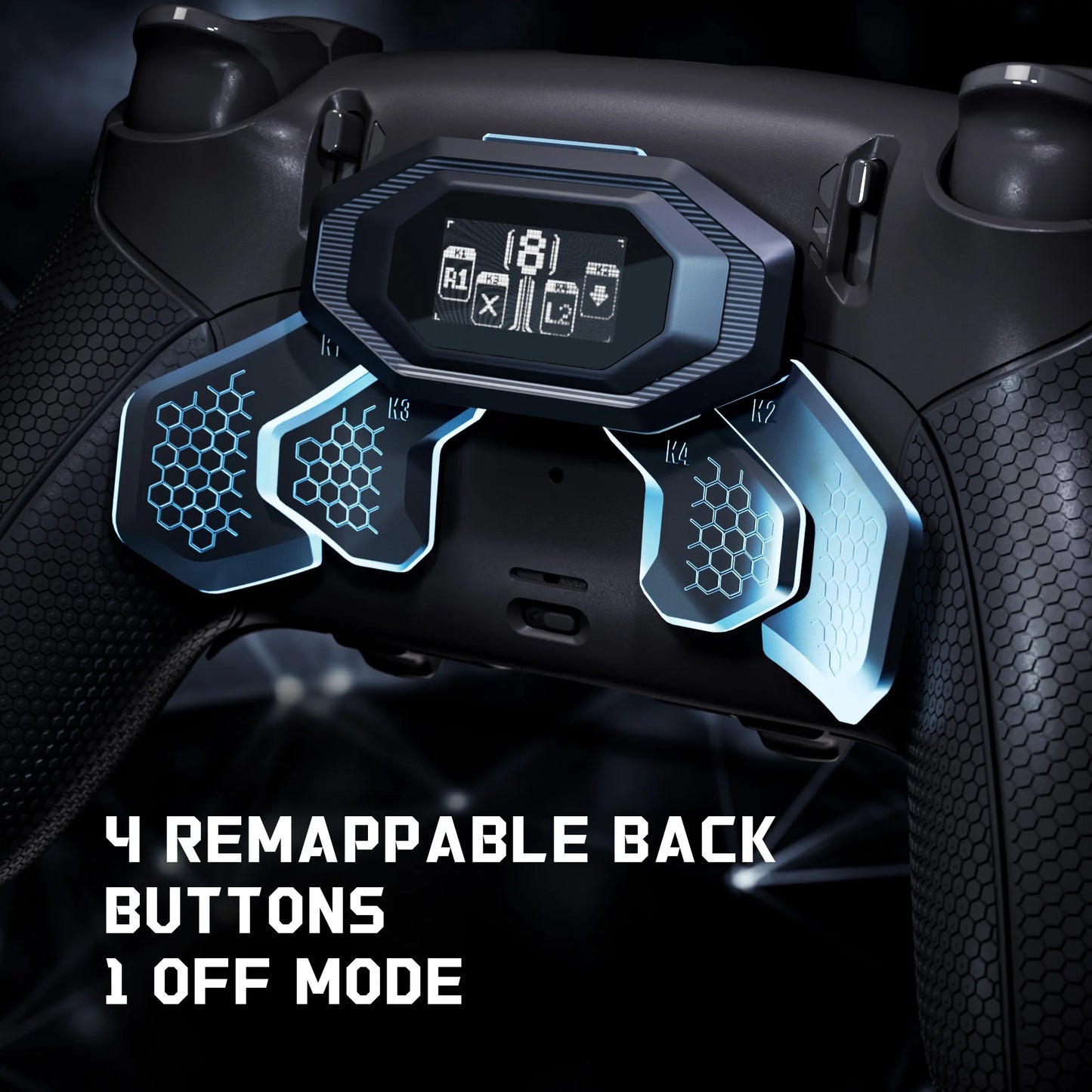 eXtremeRate for ps5 Edge Controller BEYOND Back Paddles Kit, Remappable 4 Back Buttons Attachment, OLED Display - Black