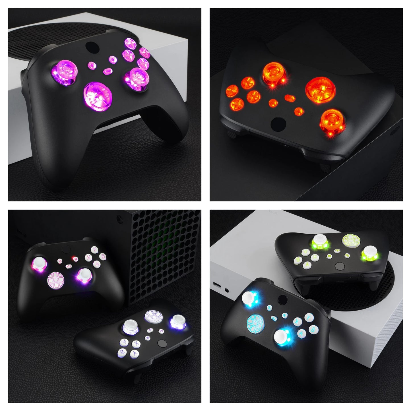 eXtremeRate Multi-Colors Luminated DTF V2 LED Kit for Xbox Series X/S Controller Model 1914, D-pad Thumbsticks Buttons