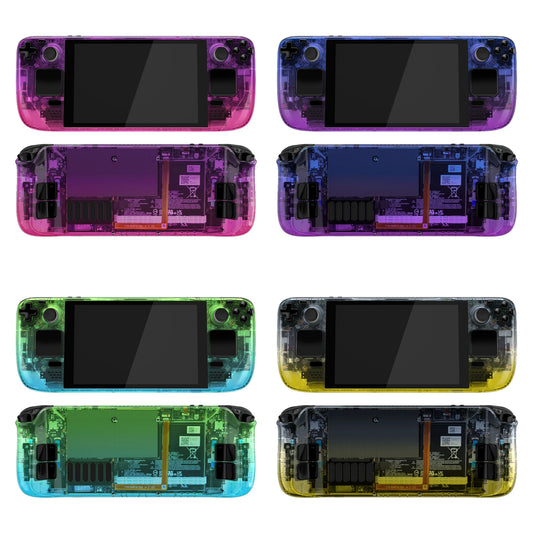 eXtremeRate Replacement Housing Shell Set for Steam Deck LCD, Faceplate Back Plate Shell with Buttons - Gradient Series