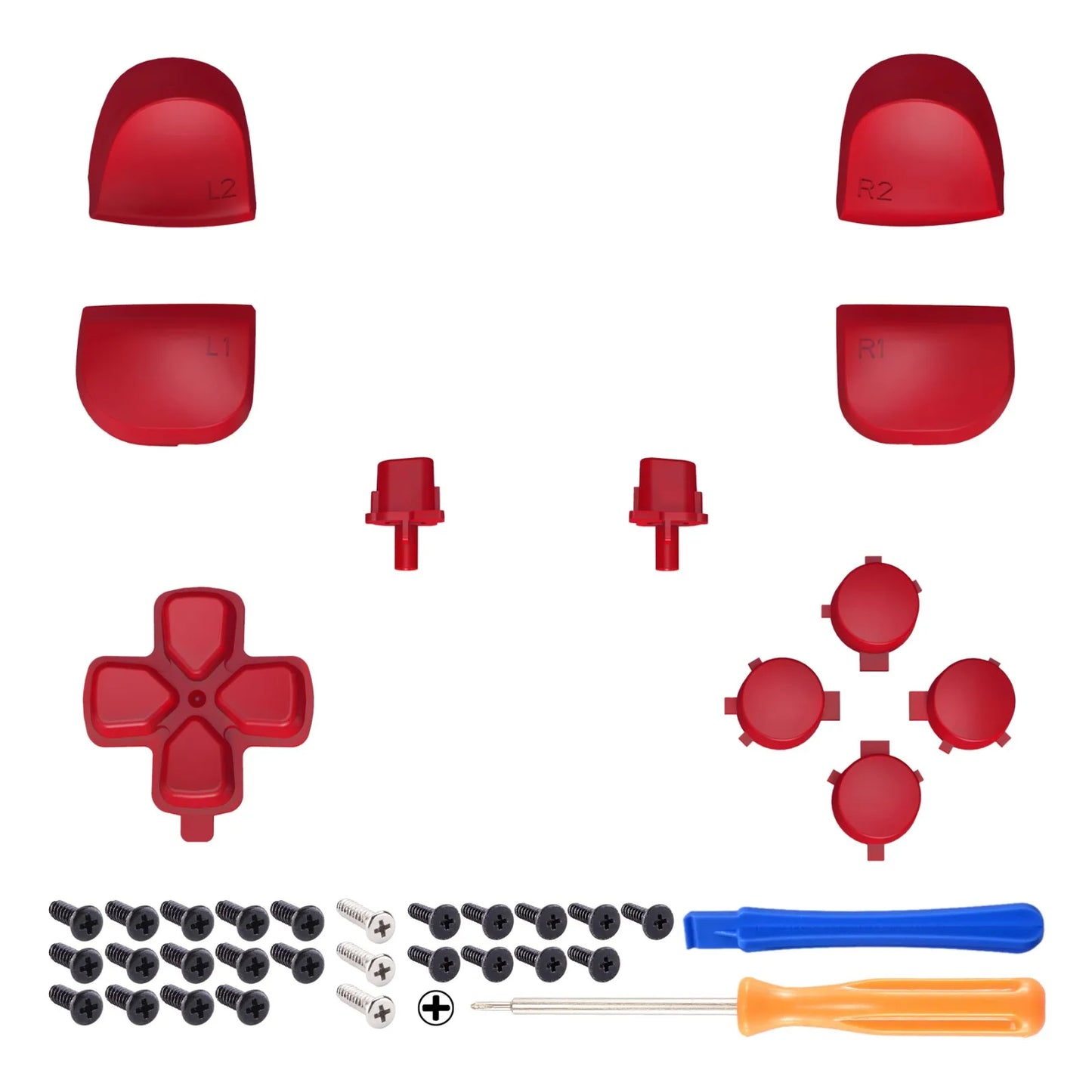 eXtremeRate D-pad R1 L1 R2 L2 Triggers Share Options Face Buttons, Full Set Buttons Compatible with ps5 Controller BDM-010 & 020