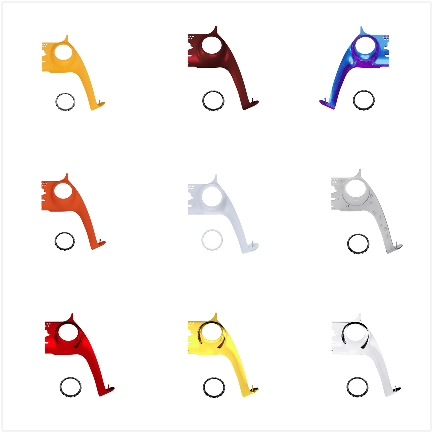 eXtremeRate Replacement Decorative Trim Shell with Accent Rings Compatible with ps5 Controller BDM-010/020/030/040/050