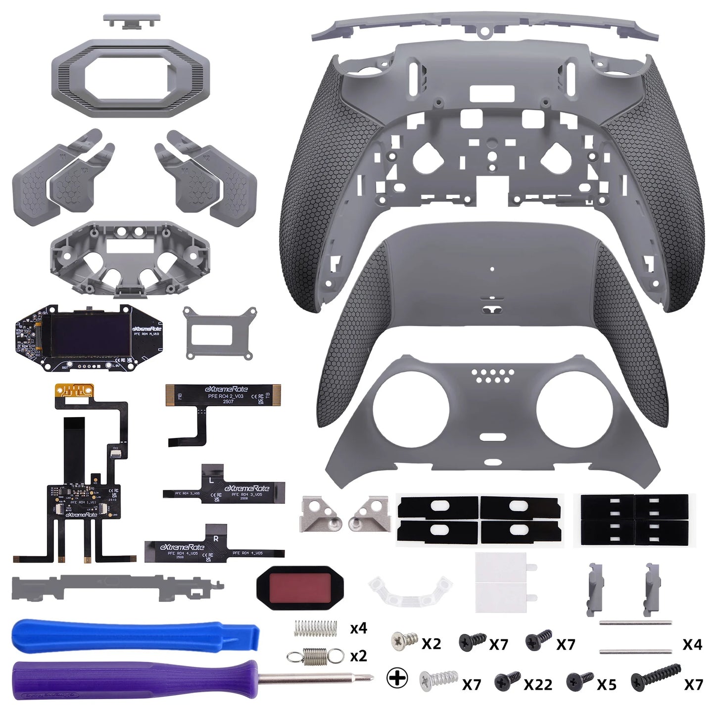 eXtremeRate for ps5 Edge Controller BEYOND Back Paddles Kit, Remappable 4 Back Buttons Attachment, OLED Display - Black