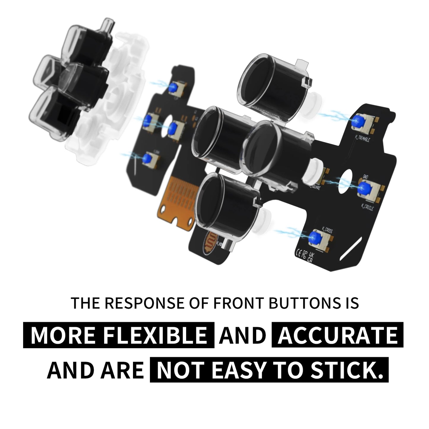 eXtremeRate Face Clicky Kit for PS5 Controller BDM-030, Custom Tactile Dpad Action Buttons, Mouse Click Kit