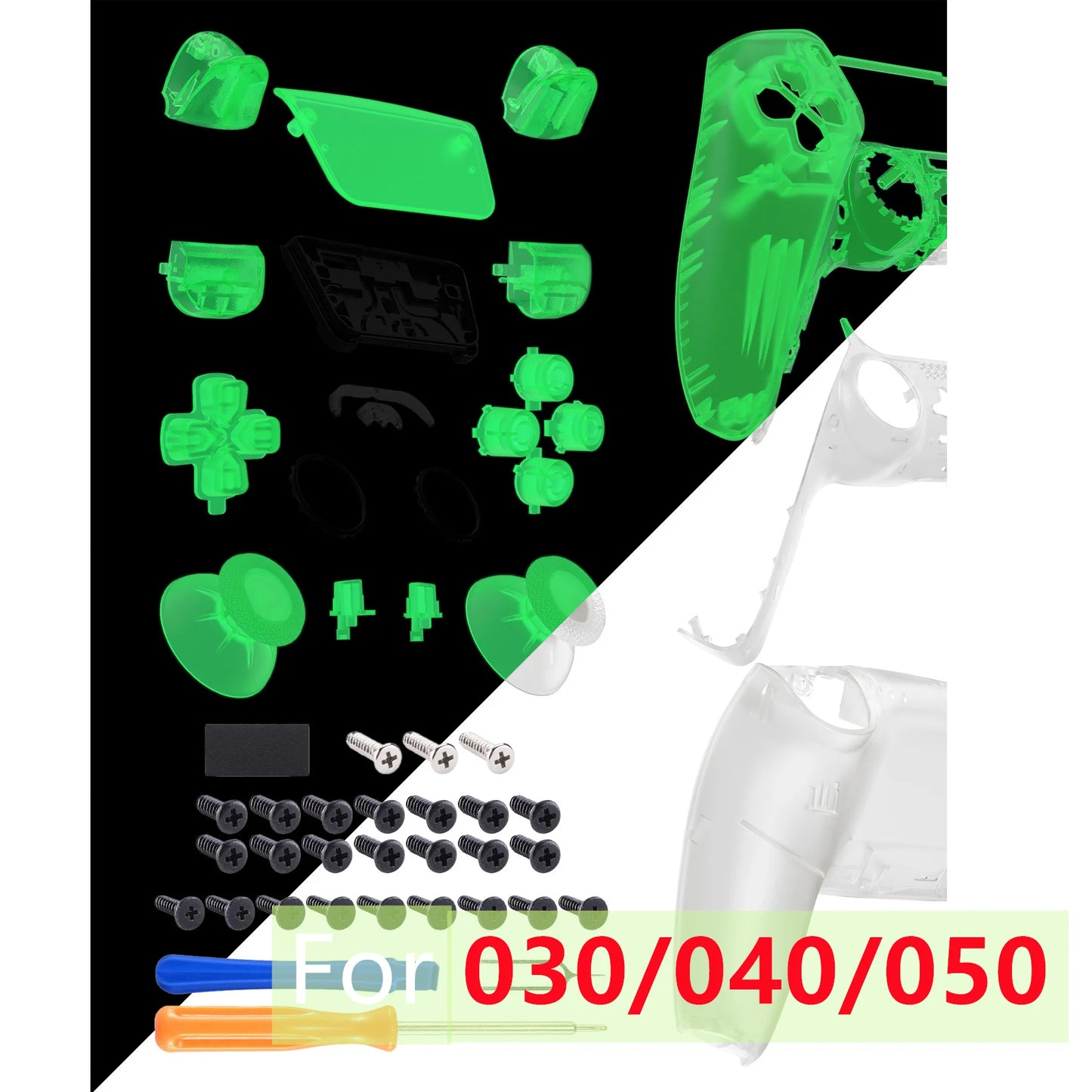 eXtremeRate Replacement Full Set Shells with Buttons Compatible with ps5 Controller BDM-010/020, or for ps5 BDM-030/040/050