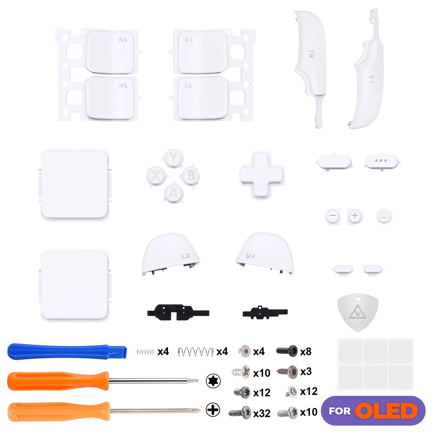 eXtremeRate Replacement Full Set Buttons for Steam Deck OLED, DIY Custom ABXY D-pad Trackpad Bumpers Triggers Buttons with Tools