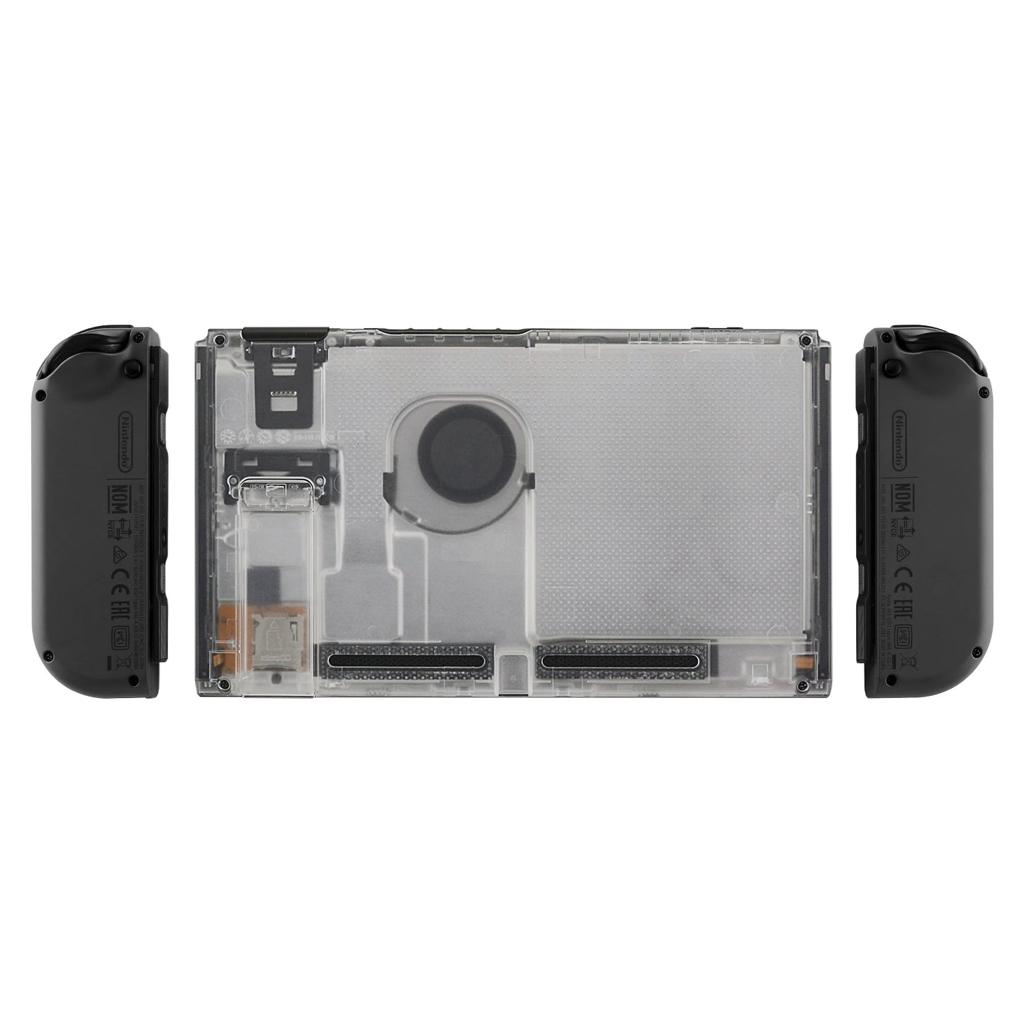 eXtremeRate Custom Transparent Console Back Plate DIY Replacement Housing Shell Case for Nintendo Switch Console with Kickstand