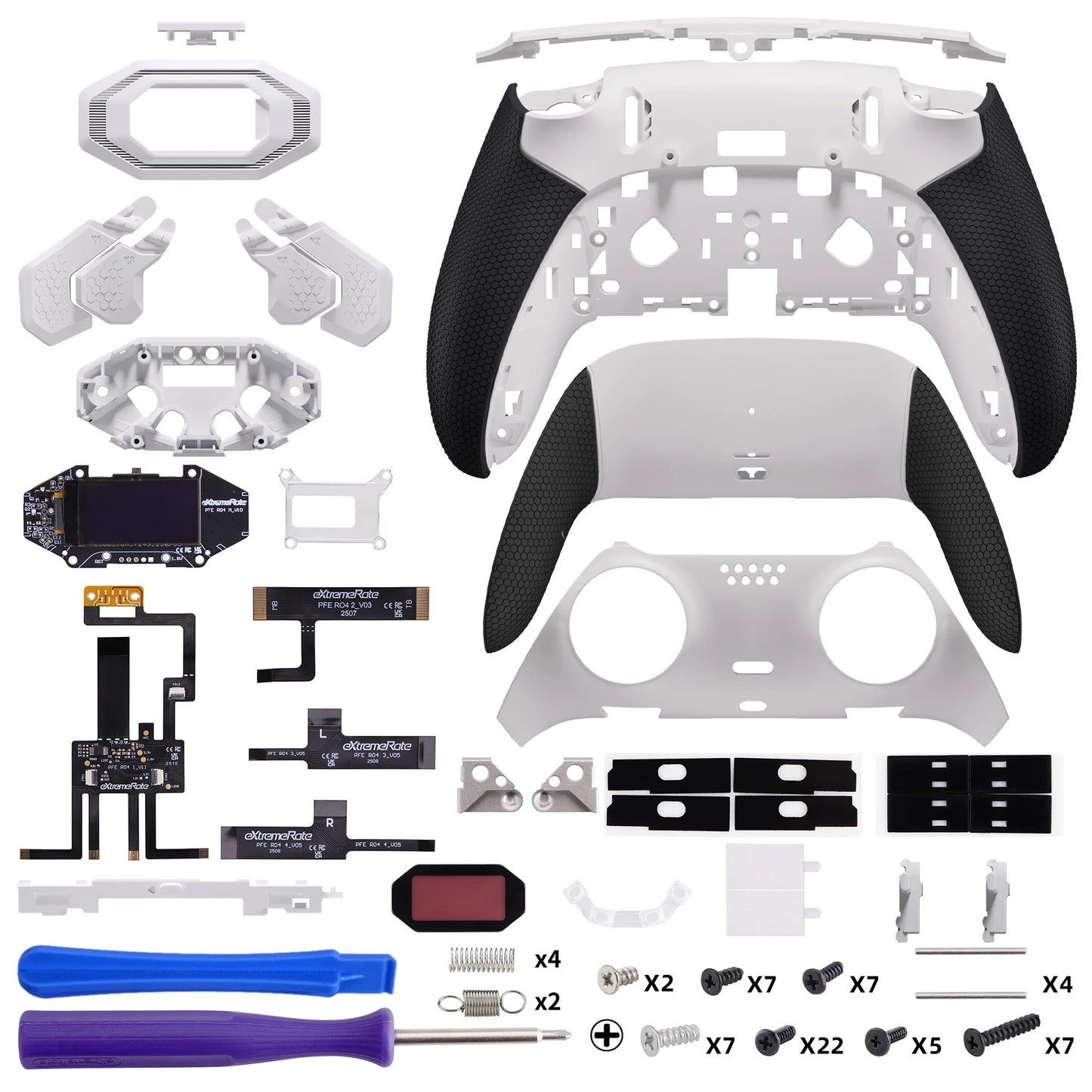 eXtremeRate for ps5 Edge Controller BEYOND Back Paddles Kit, Remappable 4 Back Buttons Attachment, OLED Display - Black