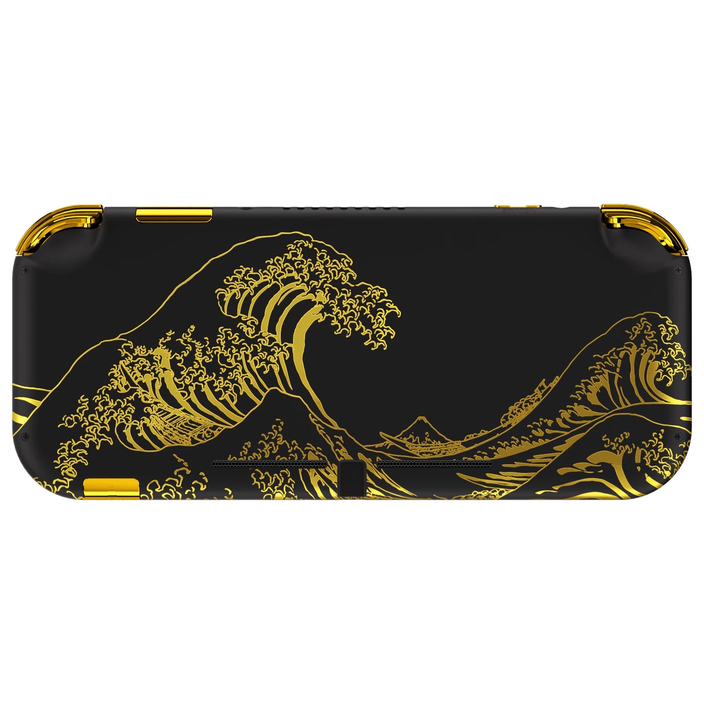 eXtremeRate Soft Touch DIY Custom Replacement Housing Shell with Screen Protector for Ns Switch Lite - The Great GOLDEN Wave