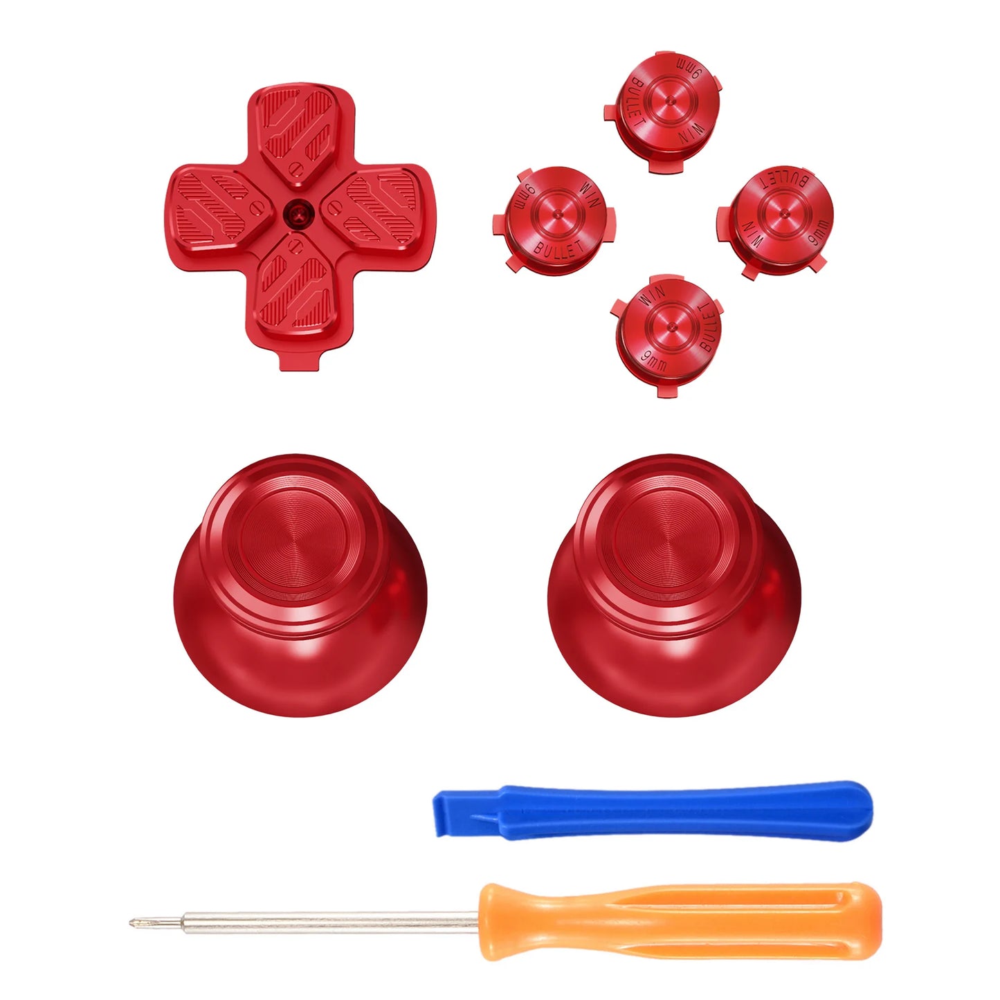 eXtremeRate Metal Thumbsticks Dpad ABXY Buttons Aluminum Analog Thumbsticks & Action Buttons & Direction Keys for ps5 Controller