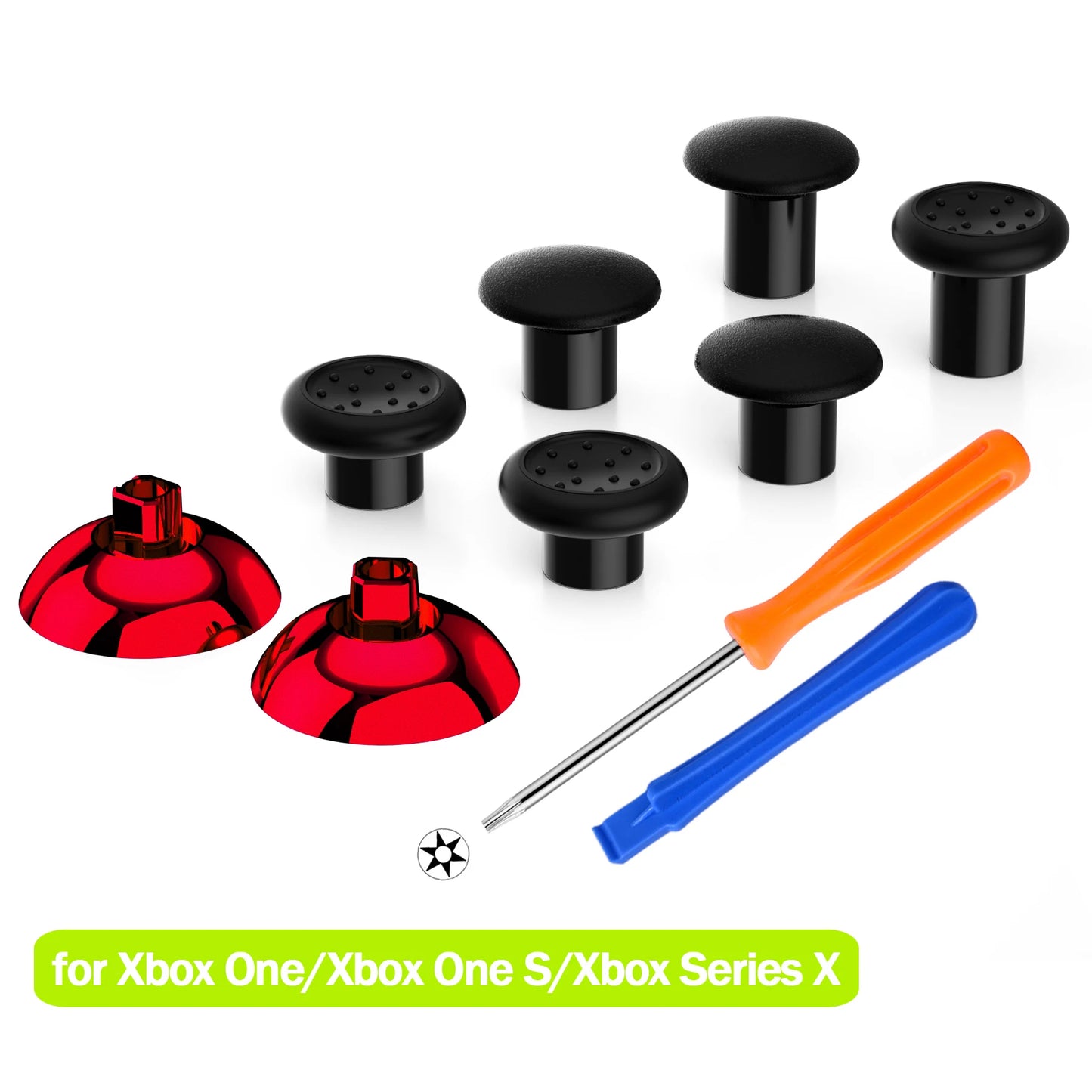 eXtremeRate 3 Height Domed & Concave Grips Joystick Interchangeable Ergonomic Thumbsticks for Xbox Core, for Xbox One S/X/Elite