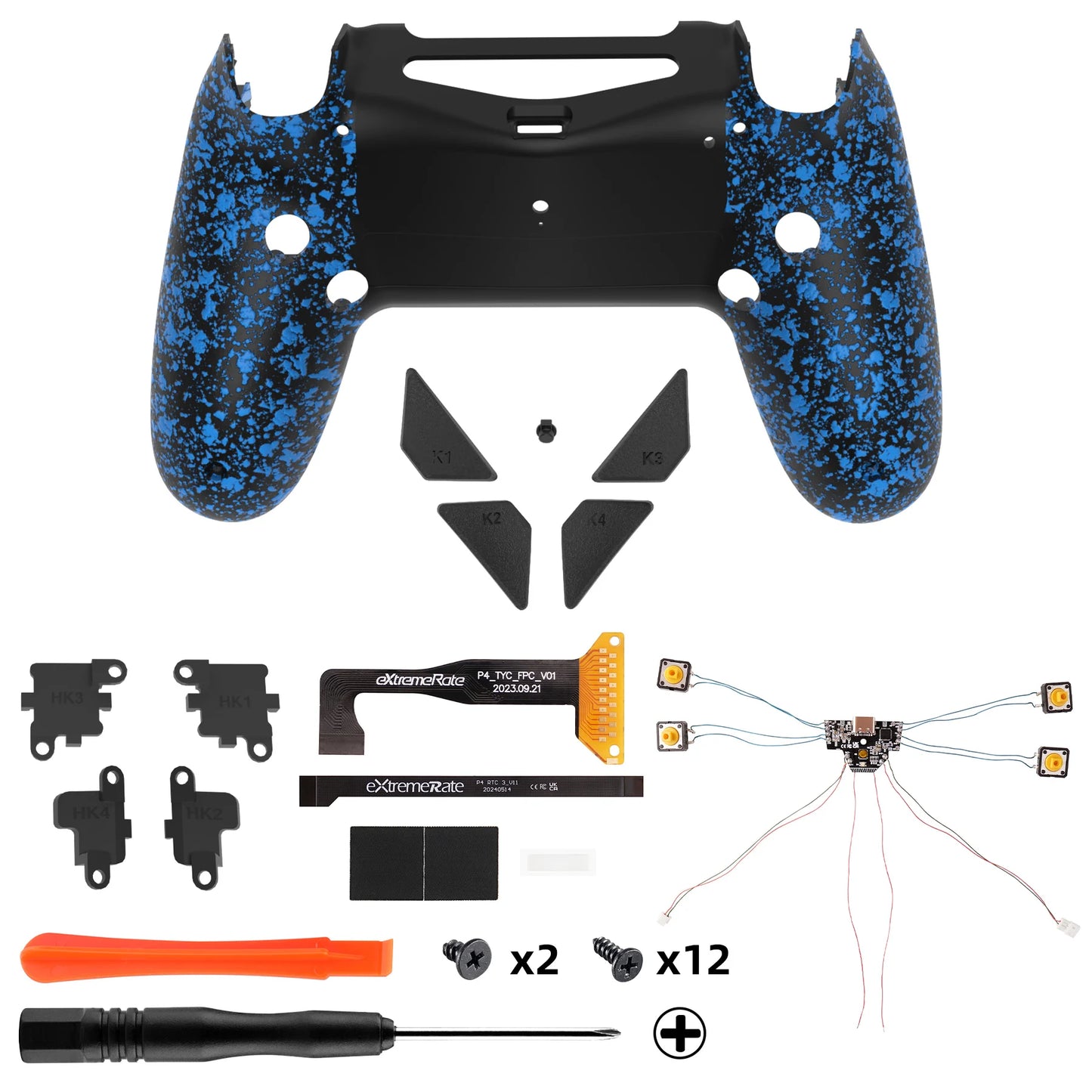 eXtremeRate Dawn Type-C Version Remap Kit for PS4 Slim Pro Controller JDM-040/050/055 W/Mapping Profiles, Back Shell & Buttons
