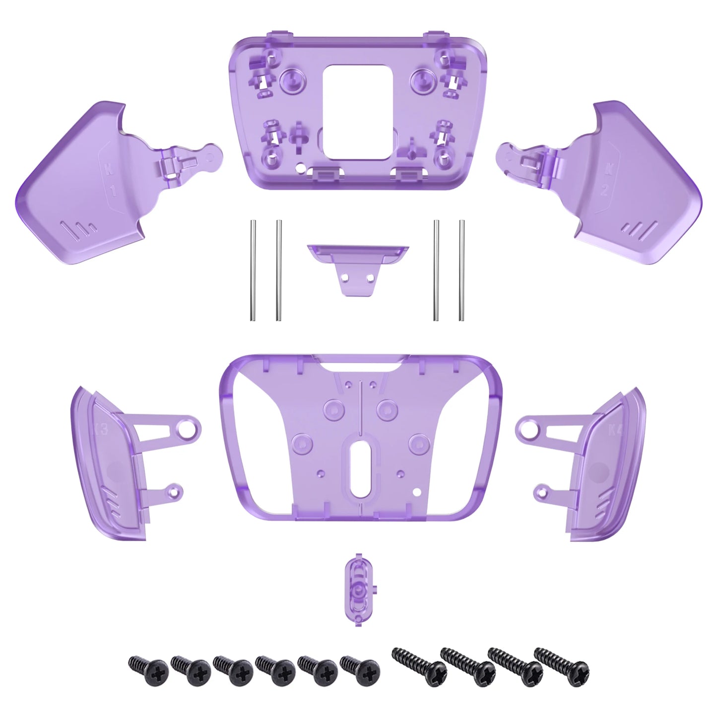 eXtremeRate Replacement Redesigned K1 K2 K3 K4 Back Buttons Housing Shell for ps5 Controller, RISE4 Remap Kit - 19 colors