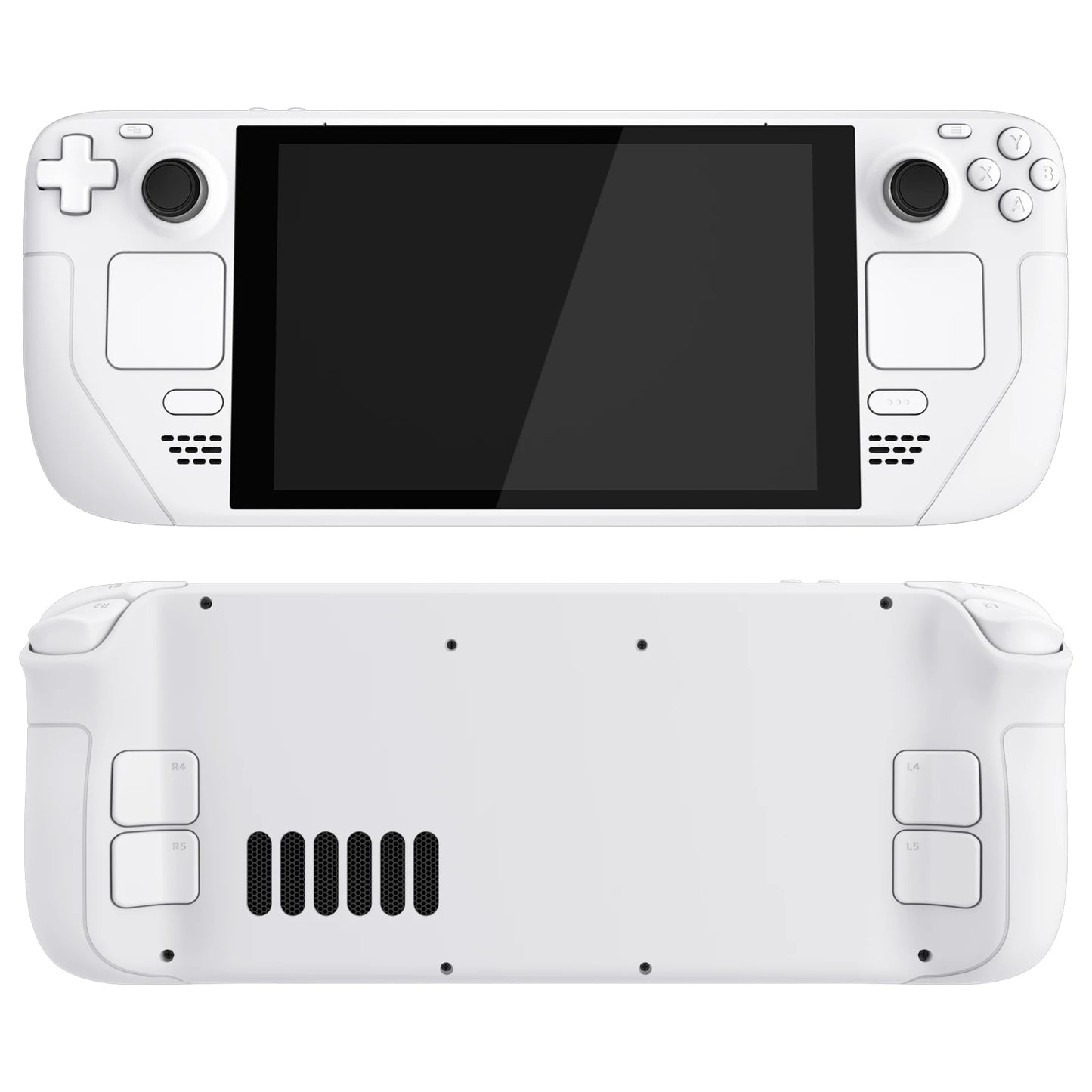 eXtremeRate DIY Replacement Shell for Steam Deck LCD, Transparent Case Set, Clear Edition Faceplate Back Plate Shell with Button