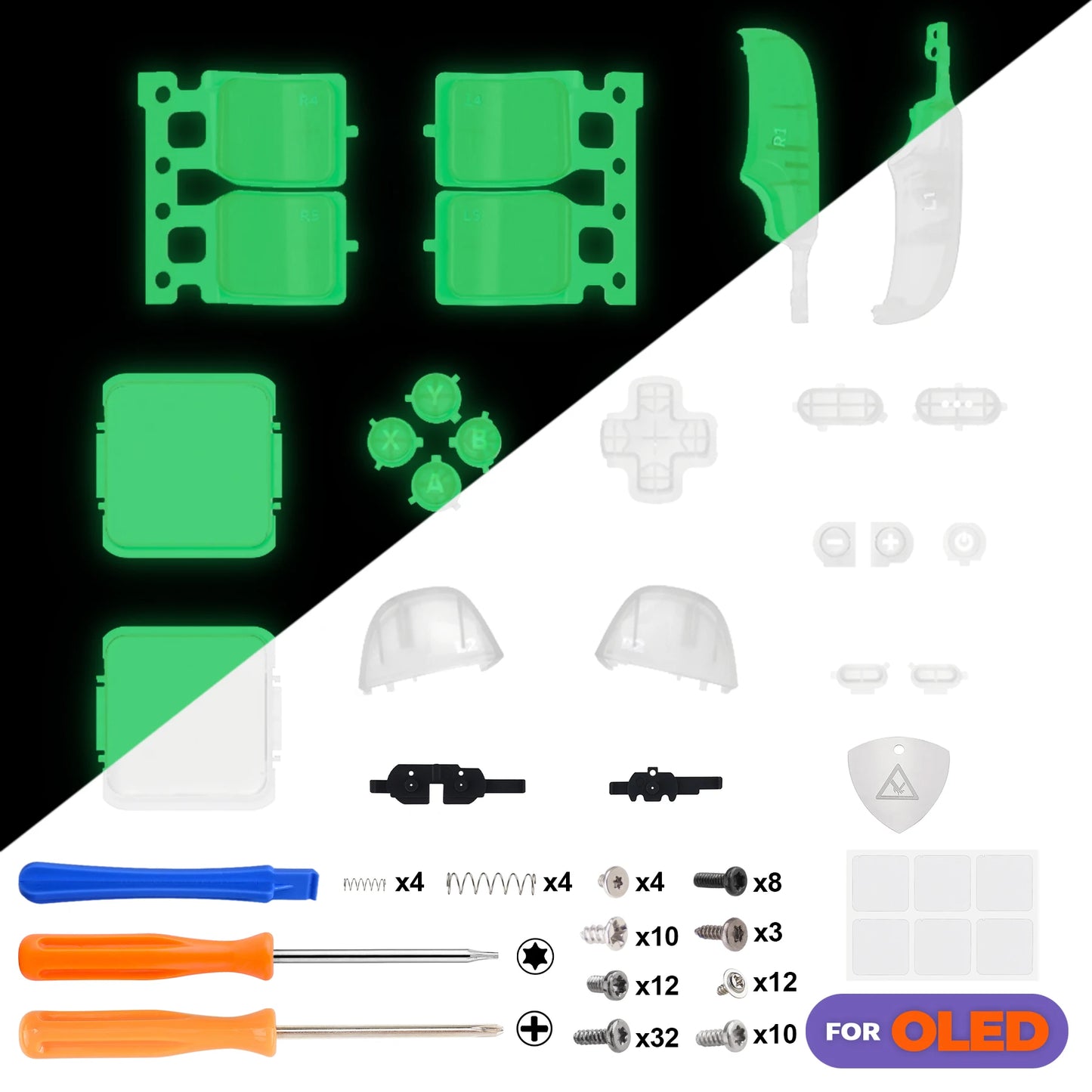 eXtremeRate Replacement Full Set Buttons for Steam Deck OLED, DIY Custom ABXY D-pad Trackpad Bumpers Triggers Buttons with Tools
