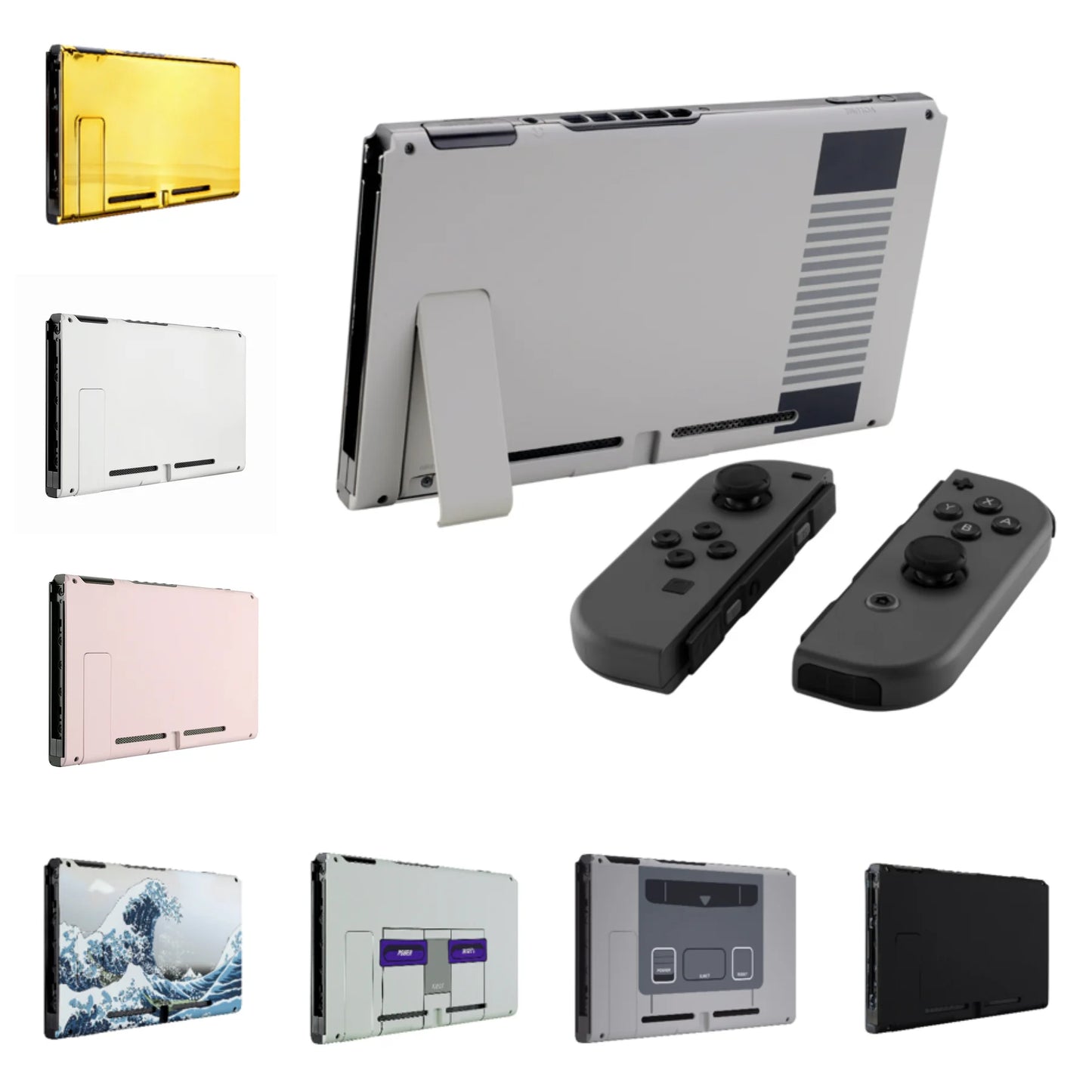 eXtremeRate Custom Console Back Plate with Kickstand DIY Replacement Housing Shell Case for Nintendo Switch Console
