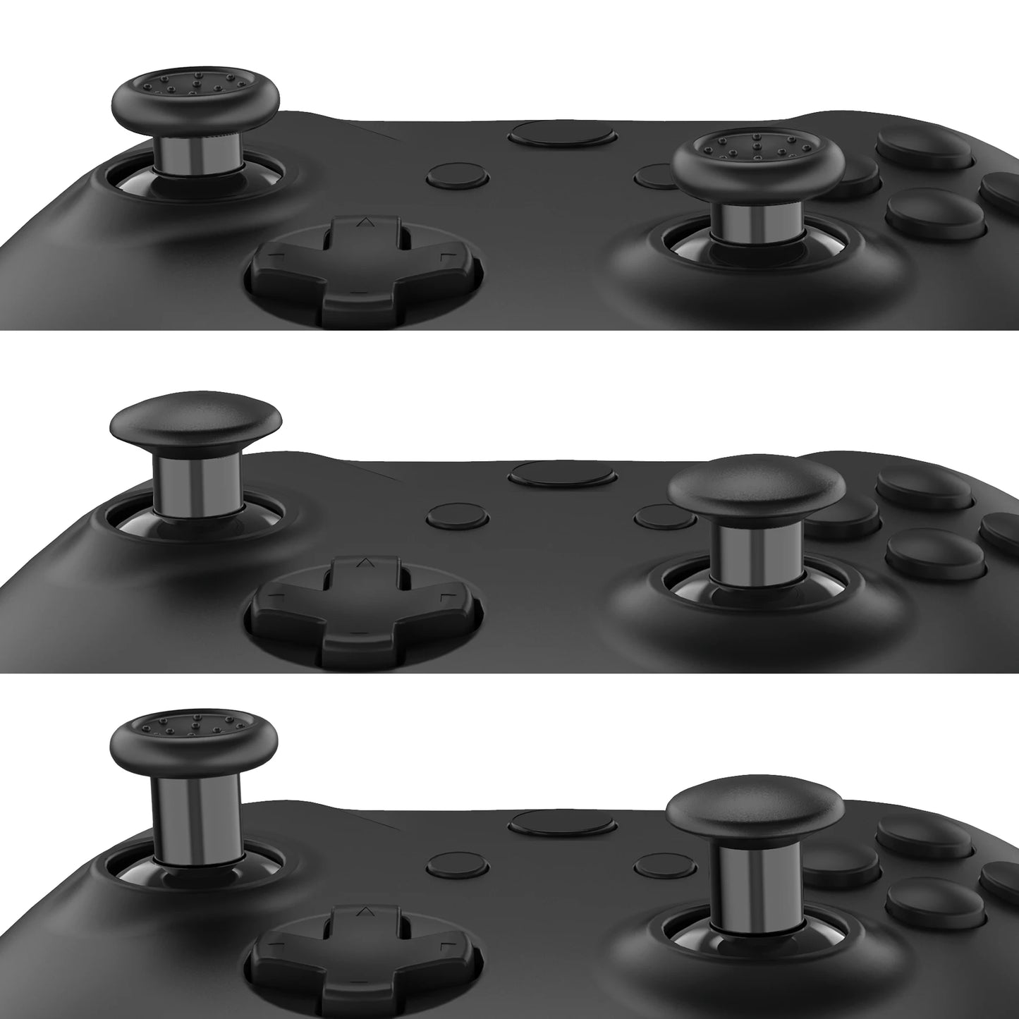 eXtremeRate 3 Height Domed & Concave Grips Joystick Interchangeable Ergonomic Thumbsticks for Xbox Core, for Xbox One S/X/Elite