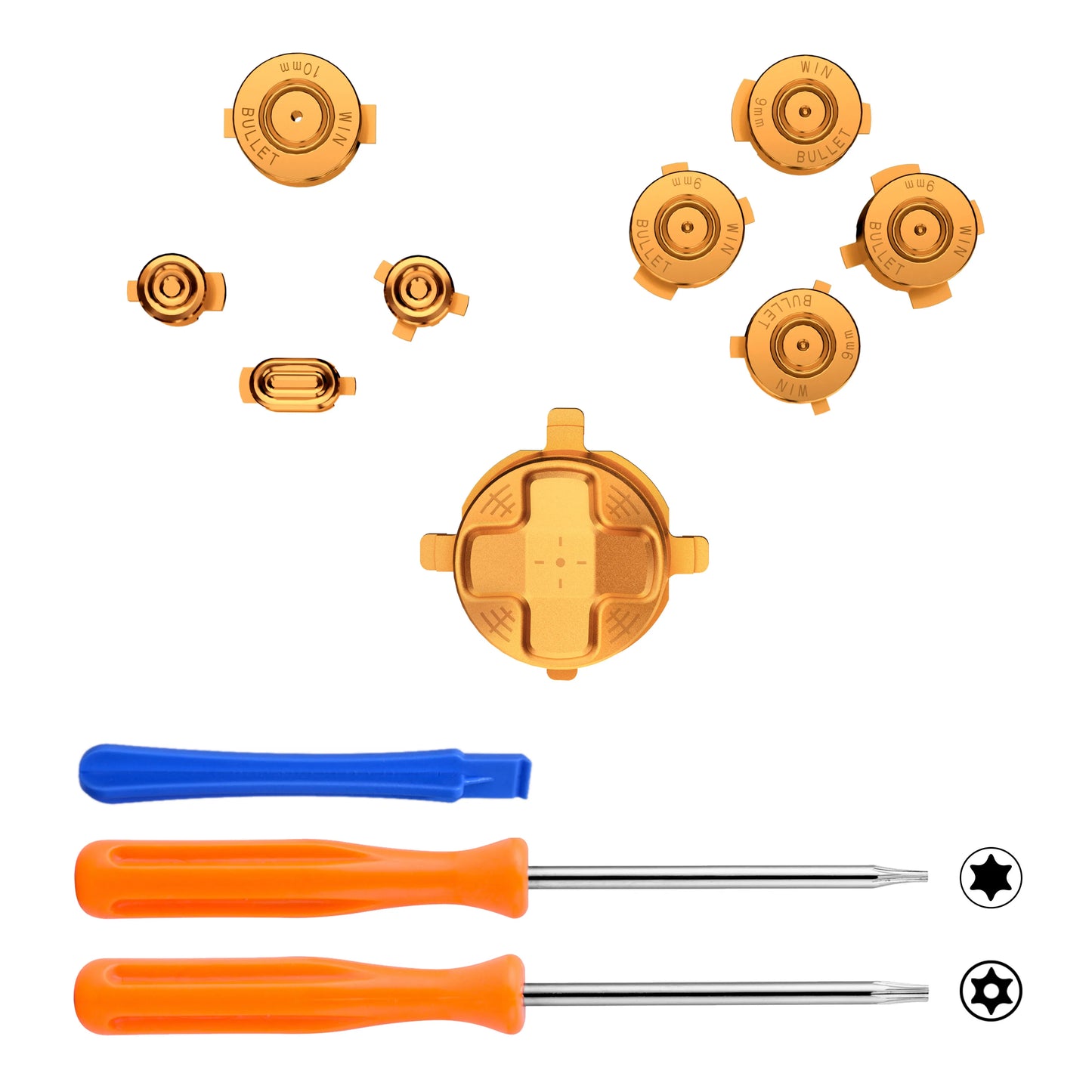 eXtremeRate 9 in 1 Custom Metal Buttons for Xbox Core Wireless Controller, Home ABXY Bullet Buttons for Xbox Series X/S