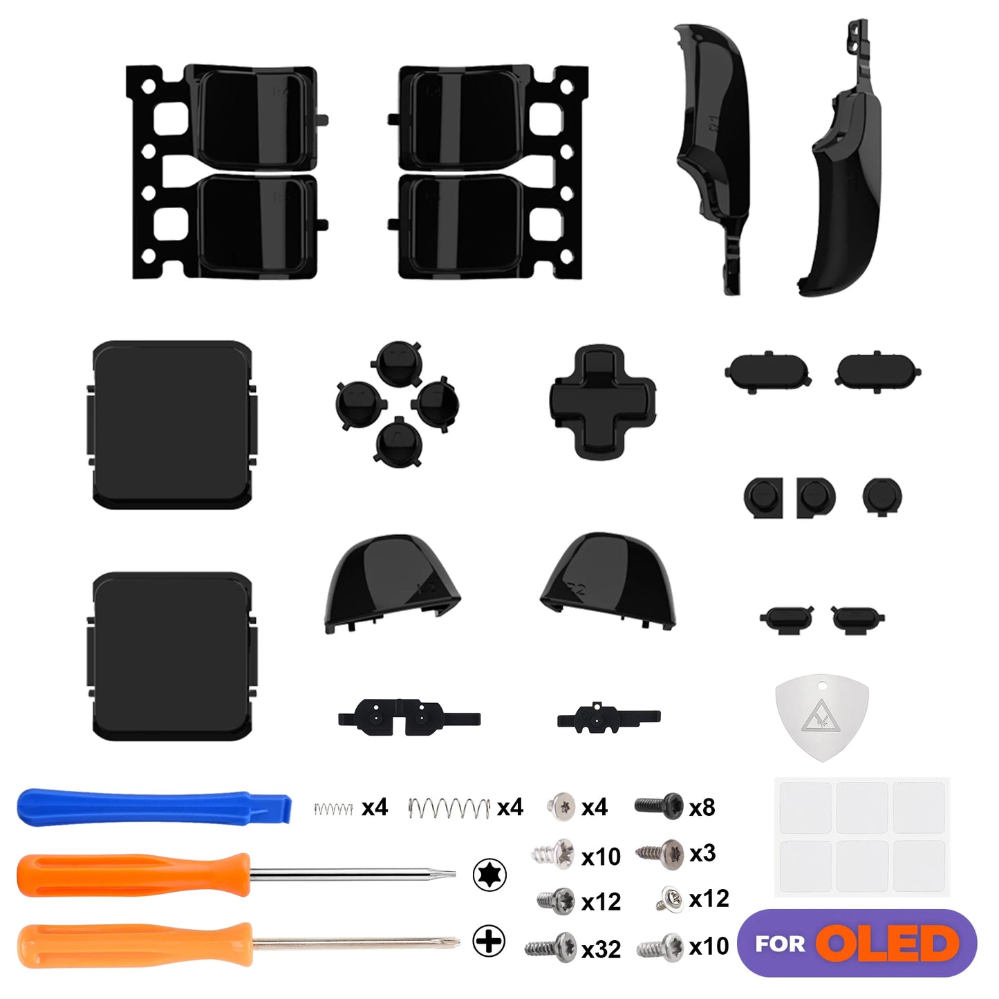 eXtremeRate Replacement Full Set Buttons for Steam Deck OLED, DIY Custom ABXY D-pad Trackpad Bumpers Triggers Buttons with Tools
