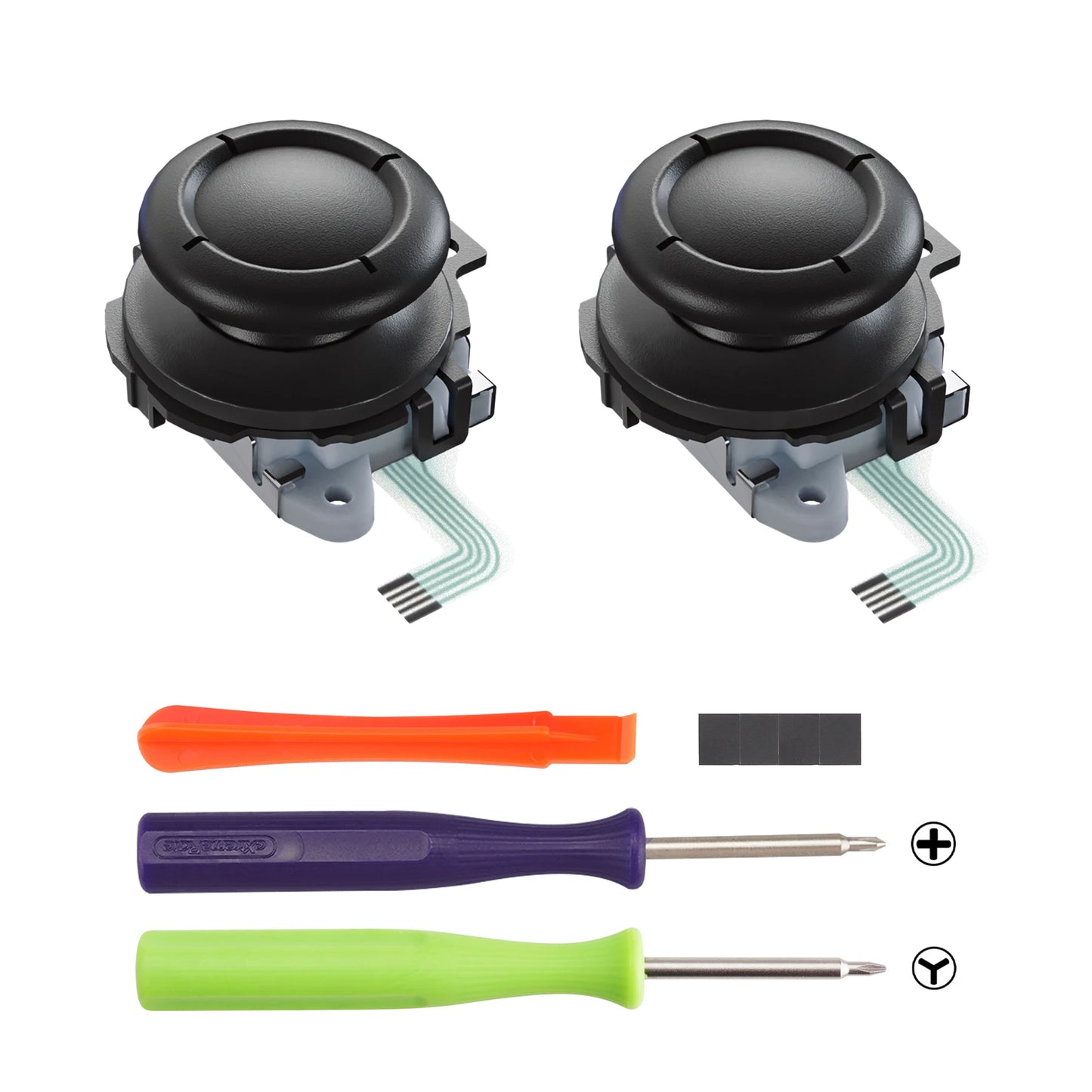 eXtremeRate Replacement 3D Joystick for Nintendo Switch 2 JoyCon, Left Right Analog Stick Thumbsticks w/Repair Tools - Black