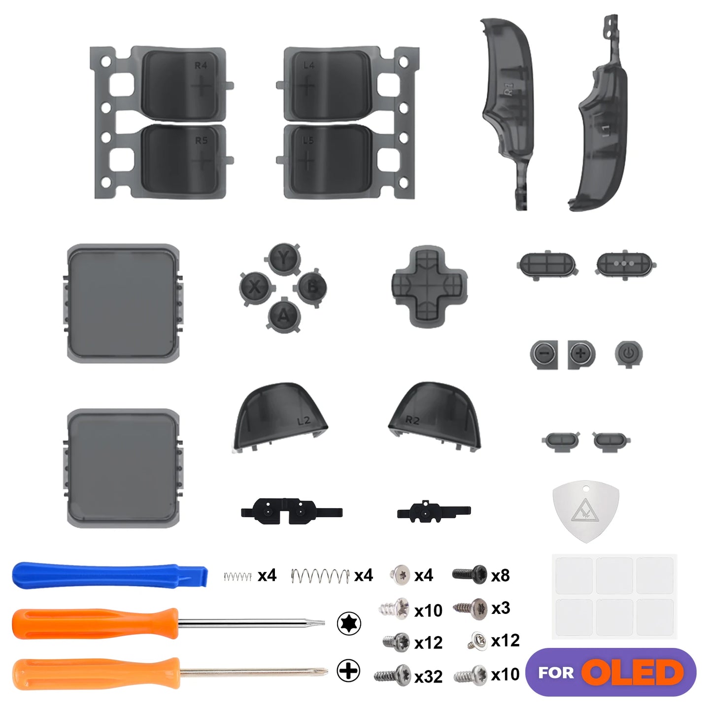 eXtremeRate Replacement Full Set Buttons for Steam Deck OLED, DIY Custom ABXY D-pad Trackpad Bumpers Triggers Buttons with Tools