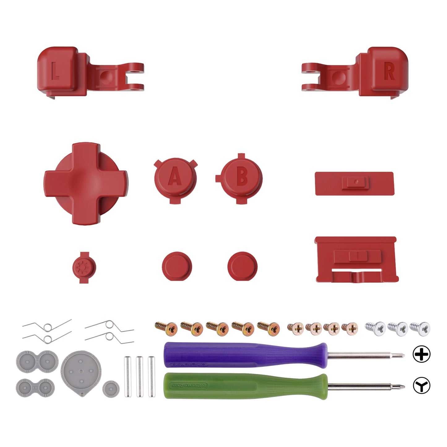 eXtremeRate Full Set Buttons for Gameboy Advance SP, A B L R Button Power On Off Volume Button D-pad Key for GBA SP Console