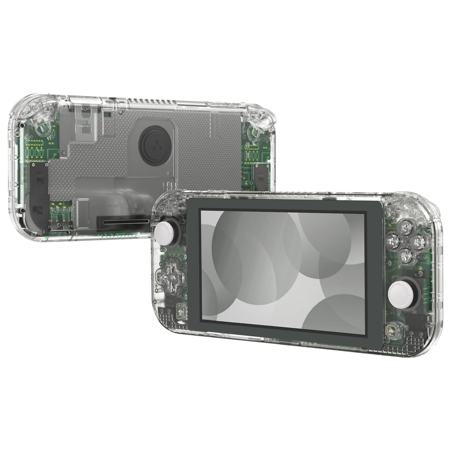 eXtremeRate Replacement Housing Custom Shell w/Screen Protector & ABXY Buttons for Nintendo Switch Lite - Crystal Clear Series