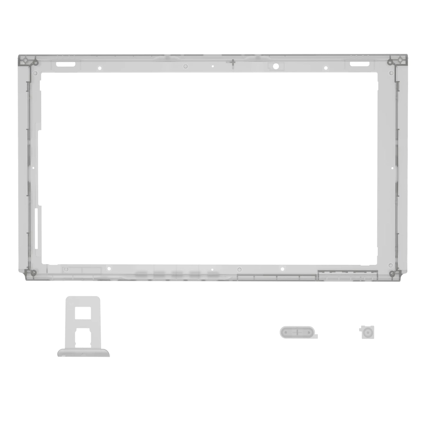 eXtremeRate DIY Housing Shell Replacement Faceplate Front Frame W/Volume Power Buttons for NS Switch Console - Clear Series