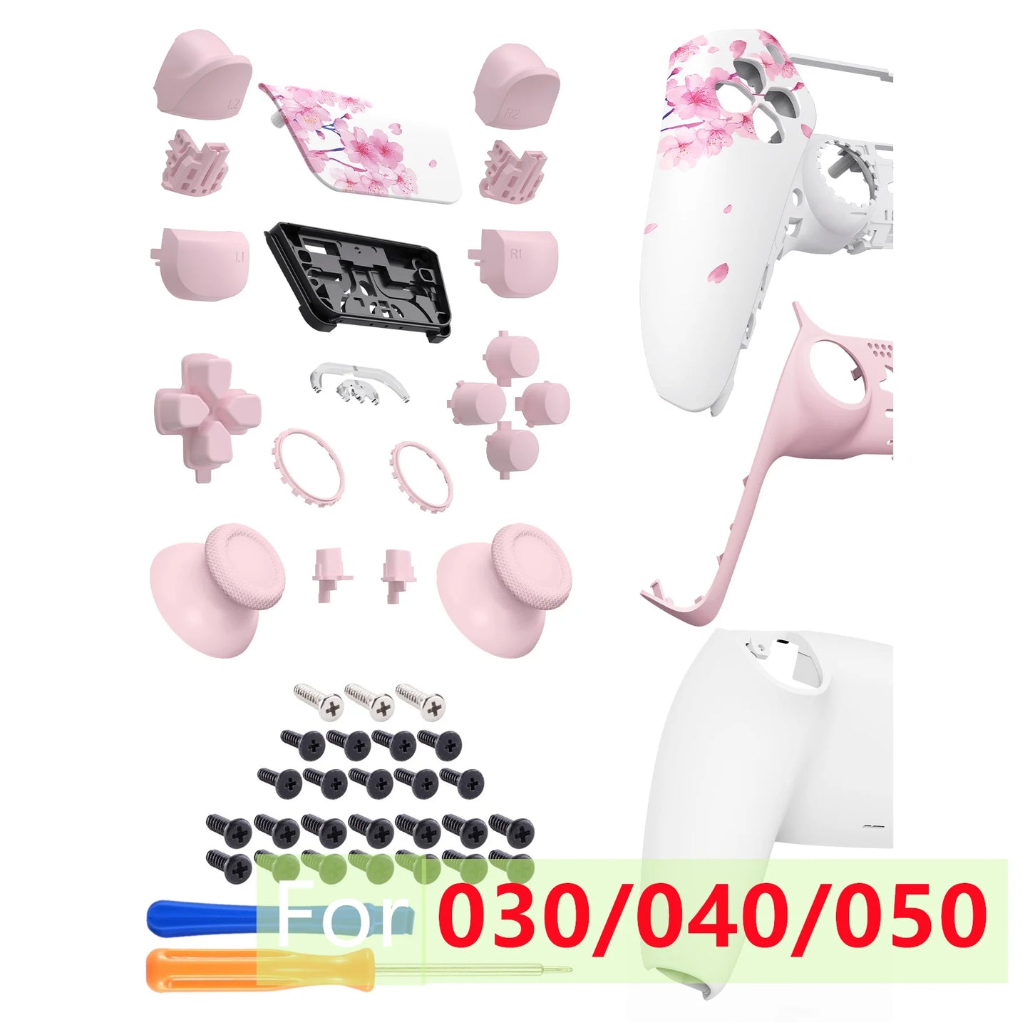 eXtremeRate Replacement Full Set Shells with Buttons Compatible with ps5 Controller BDM-010/020, or for ps5 BDM-030/040/050