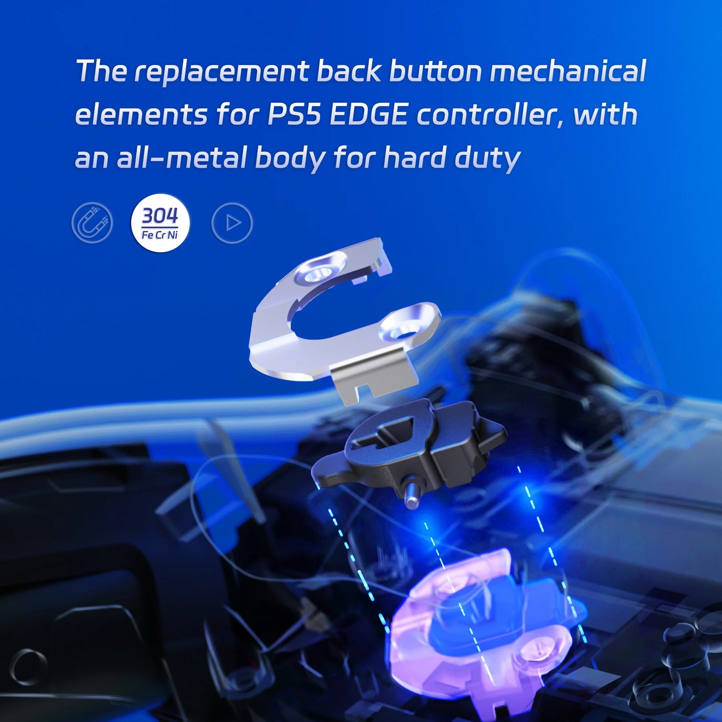 eXtremeRate Back Paddle Replacement Magnetic Module Kit for ps5 Edge Controller, Repair Parts Back Buttons - Without Back Paddle