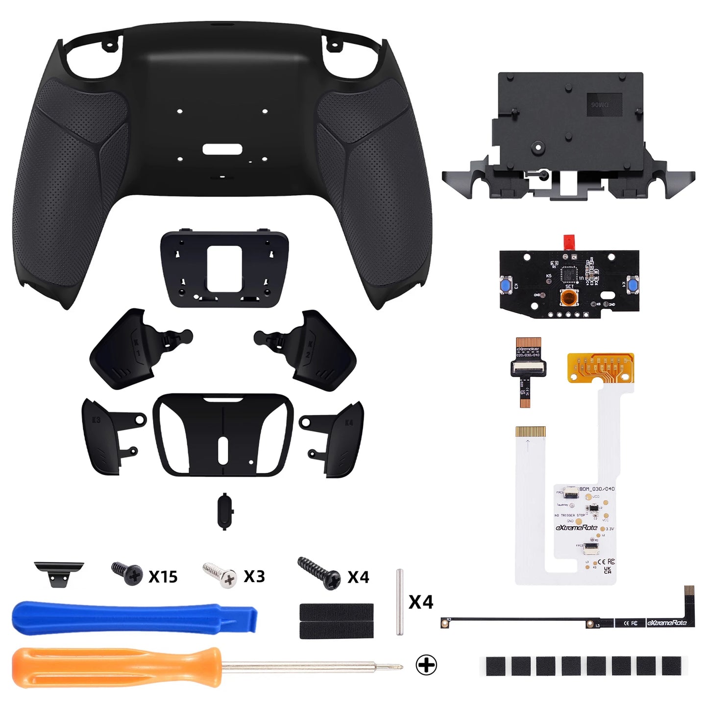 eXtremeRate Programable RISE4 V4 Remap Kit for ps5 Controller BDM-060, Upgrade Board & Redesigned Back Shell & Buttons