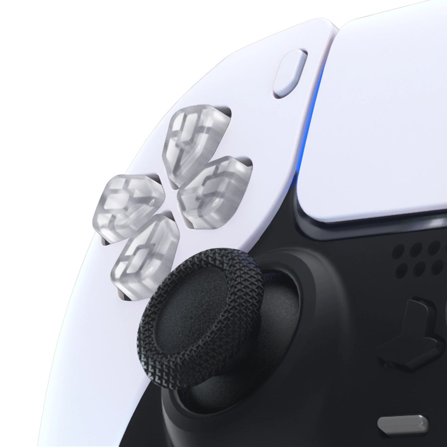 eXtremeRate Ergonomic Split Dpad Buttons (SDP Buttons), Clear Independent Dpad Buttons for PS5/EG, for PS4 All Model Controllers