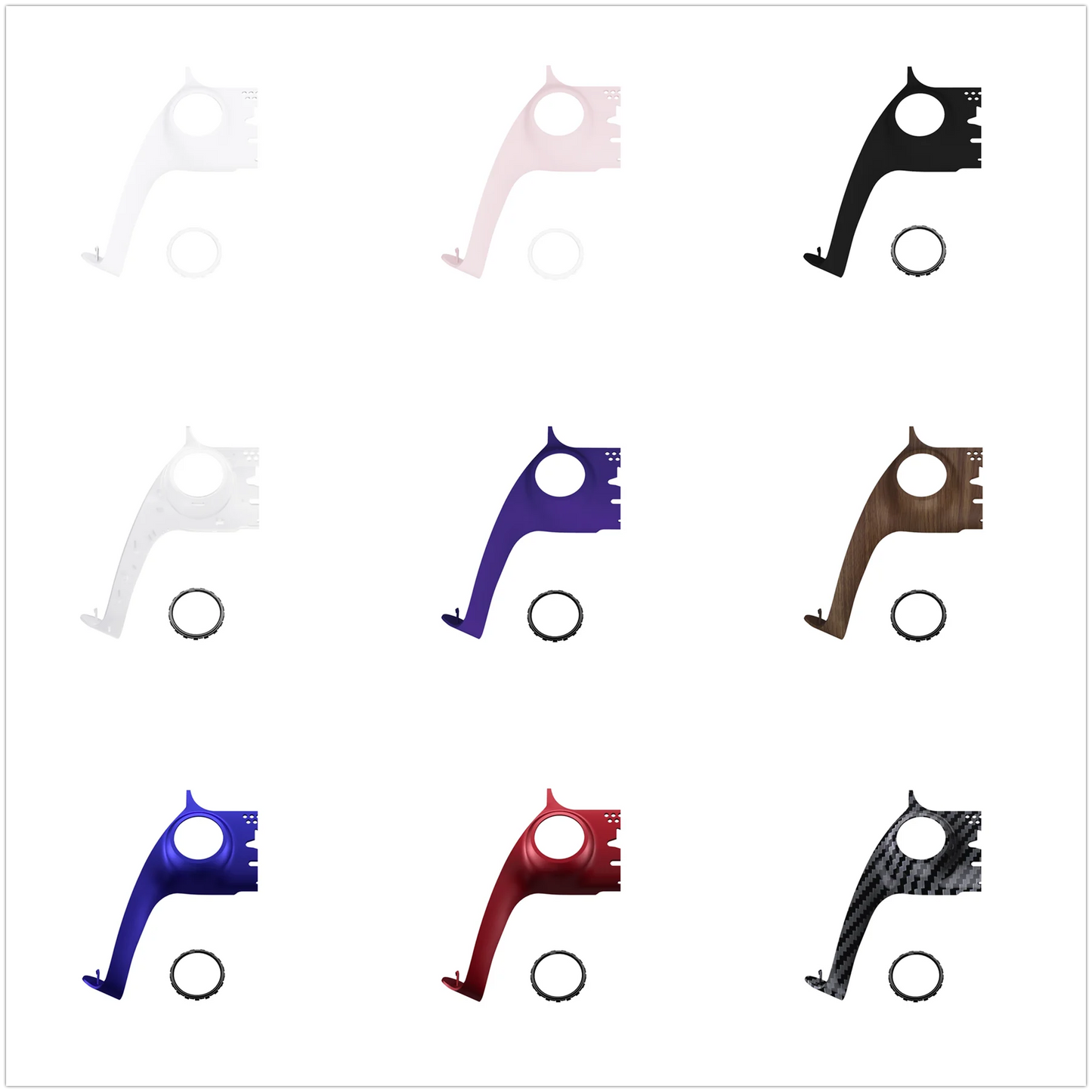 eXtremeRate Replacement Decorative Trim Shell with Accent Rings Compatible with ps5 Controller BDM-010/020/030/040/050
