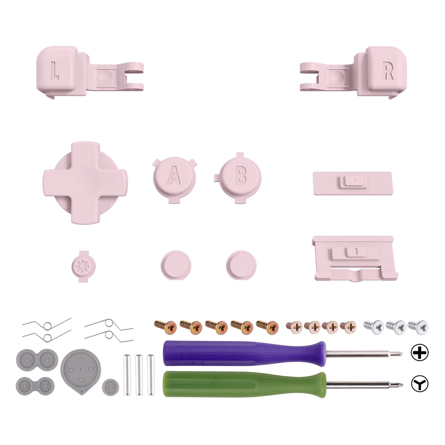 eXtremeRate Full Set Buttons for Gameboy Advance SP, A B L R Button Power On Off Volume Button D-pad Key for GBA SP Console