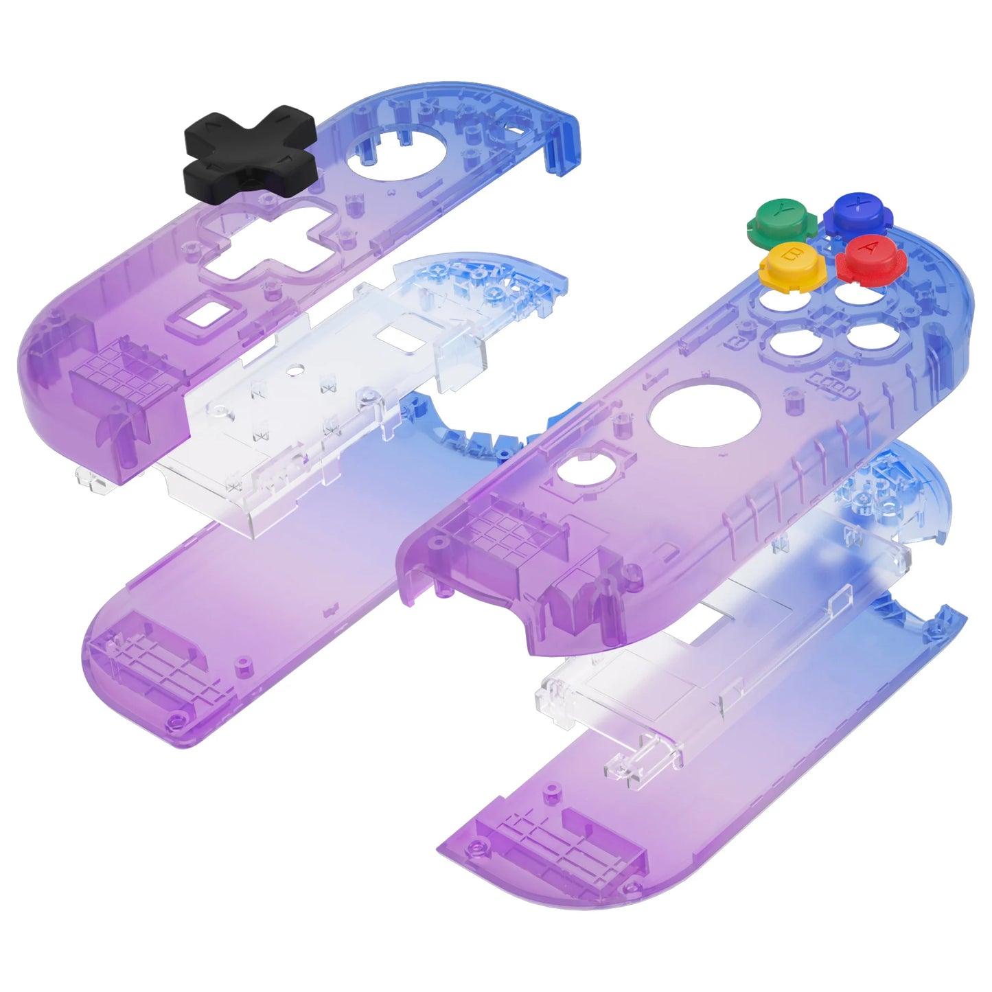 eXtremeRate Controller Housing (D-Pad Version) with Full Set Buttons for Nintend Switch JoyCon & OLED JoyCon - Gradient Bluebell