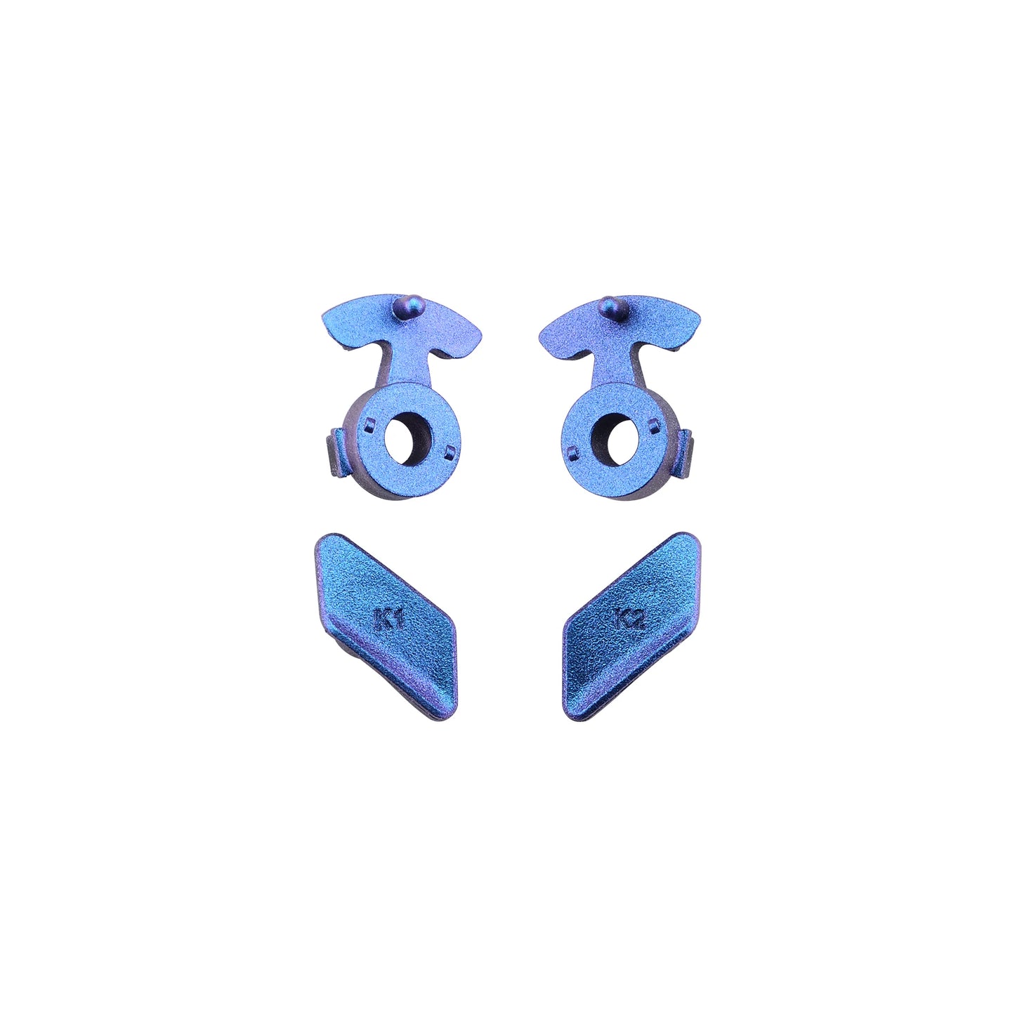 eXtremeRate Chameleon Purple Blue Glossy Buttons K1 K2 Paddles for Xbox One S X Controller LOFTY Remap & Trigger Stop Kit
