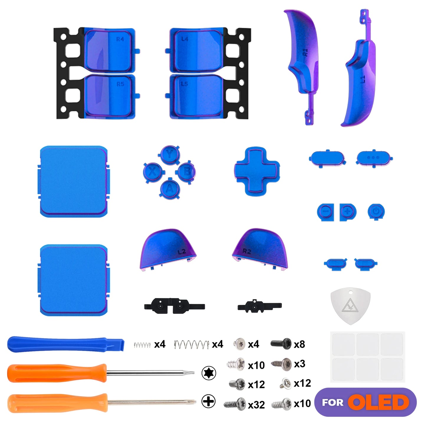 eXtremeRate Replacement Full Set Buttons for Steam Deck OLED, DIY Custom ABXY D-pad Trackpad Bumpers Triggers Buttons with Tools