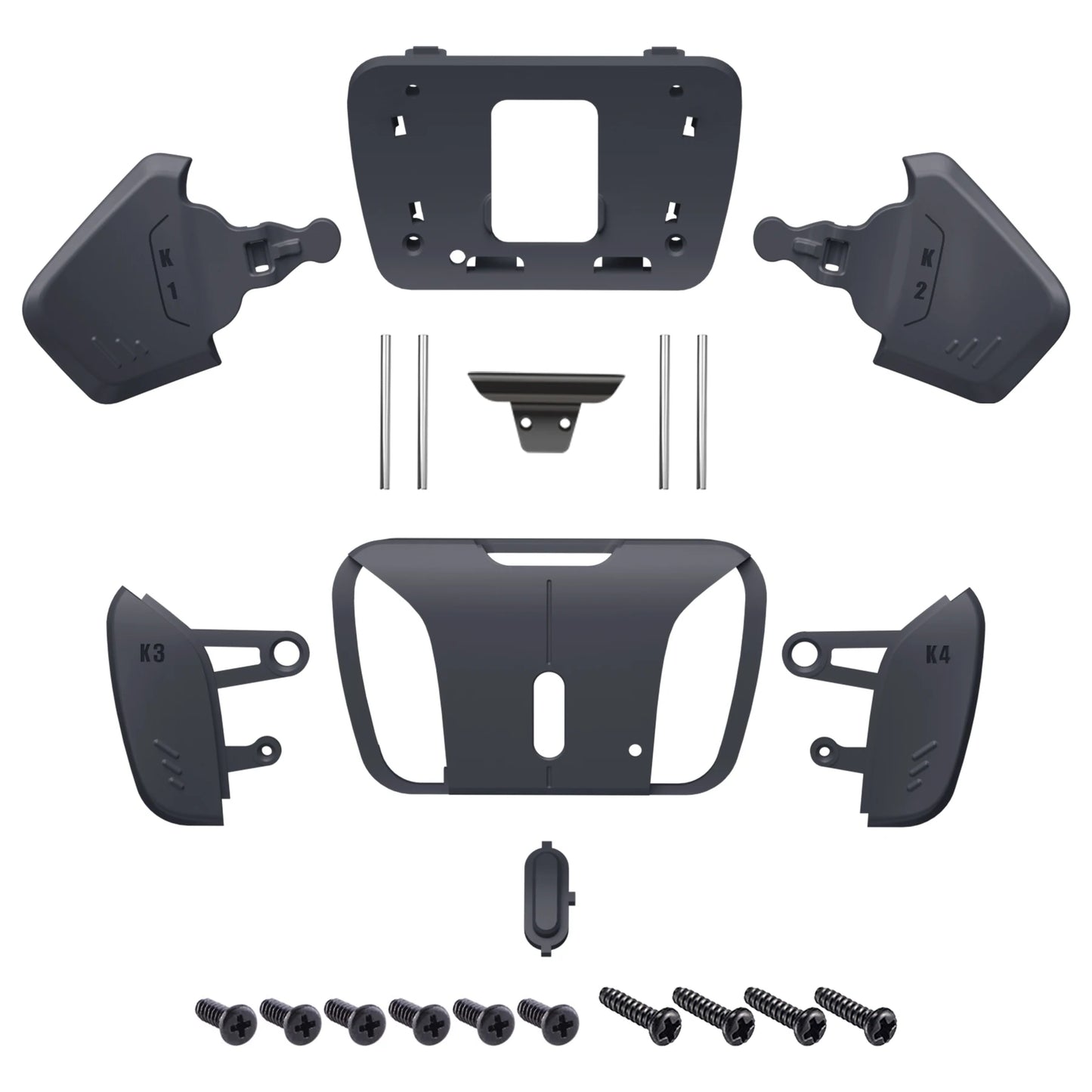 eXtremeRate Replacement Redesigned K1 K2 K3 K4 Back Buttons Housing Shell for ps5 Controller, RISE4 Remap Kit - 19 colors