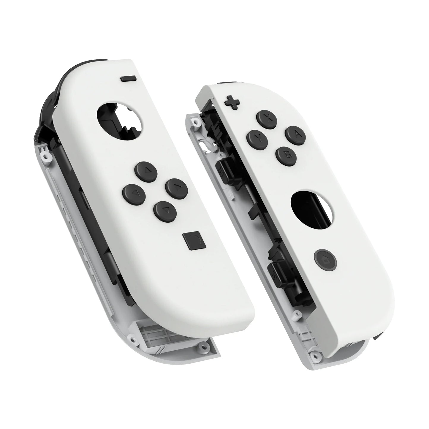 eXtremeRate Replacement Shell Housing Controller Cover Full Set Button for Nintendo Switch JoyCon & OLED JoyCon - White