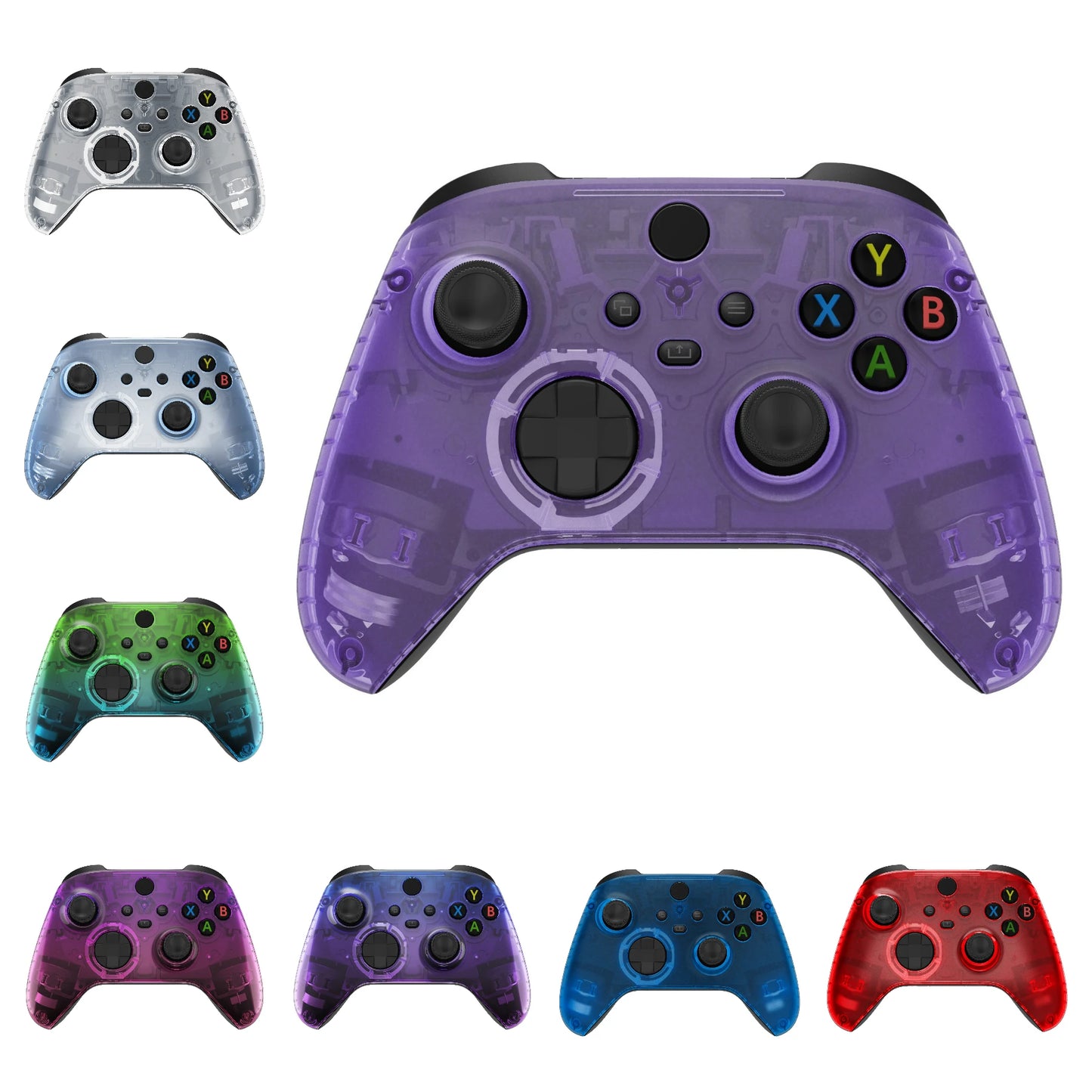 eXtremeRate Replacement Front Housing Shell Custom Cover Personalized Faceplate for Xbox Core Wireless Controller - Clear Series