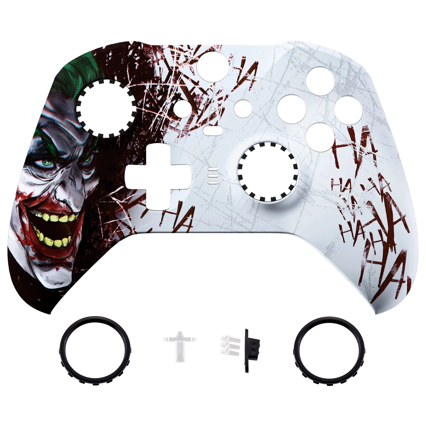 eXtremeRate Patterned Faceplate Front Housing Shell Replacement Kit for Xbox One Elite Series 2 Controller - Clown HAHAHA