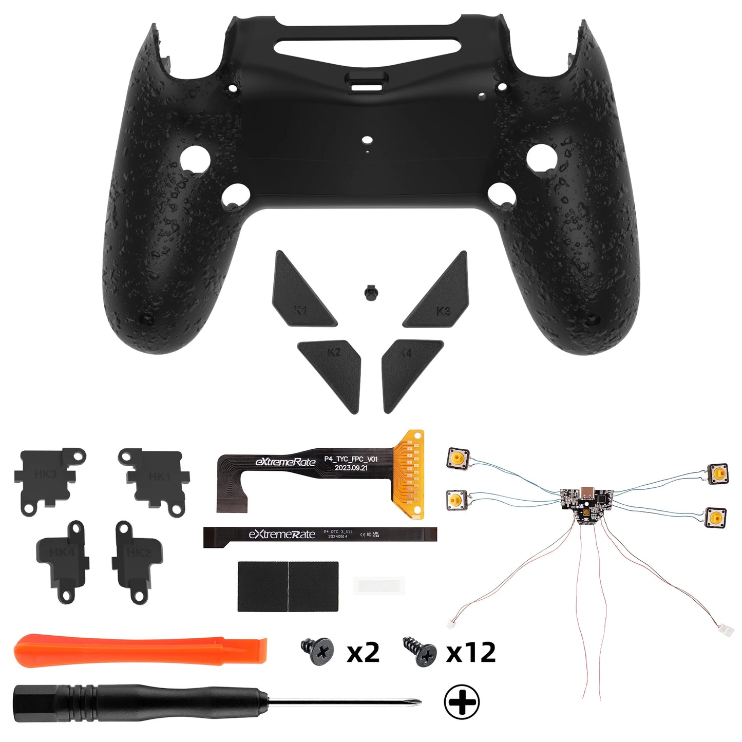 eXtremeRate Dawn Type-C Version Remap Kit for PS4 Slim Pro Controller JDM-040/050/055 W/Mapping Profiles, Back Shell & Buttons