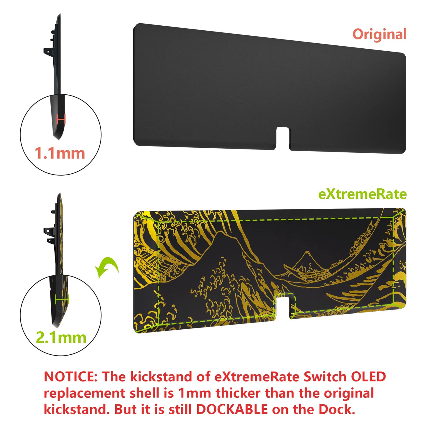 eXtremeRate Full Set Shell for Nintendo Switch OLED, Back Plate Kickstand & Buttons - Patterned Series