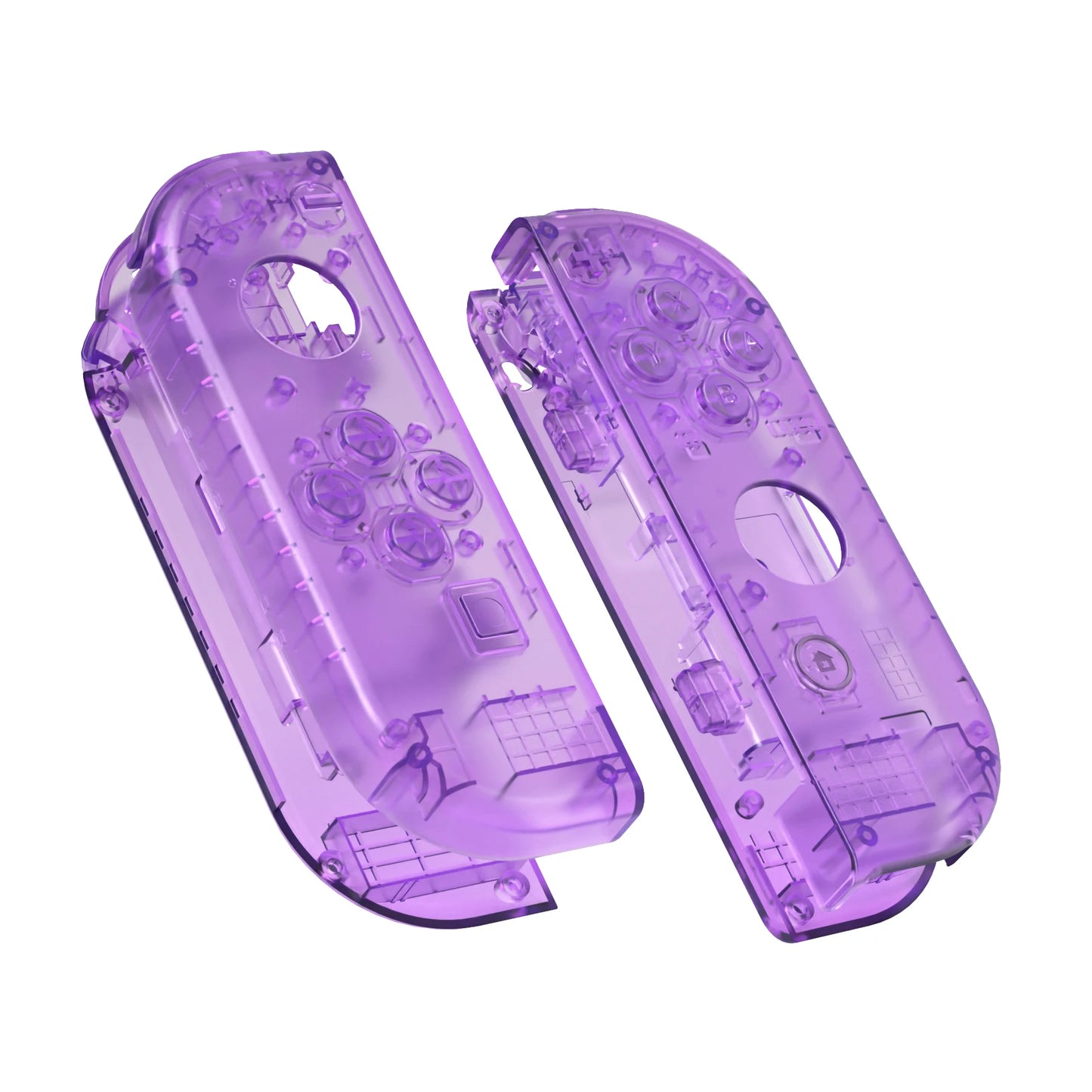eXtremeRate Custom Transparent Housing Shell Cover W/Full Set Buttons for Nintendo Switch JoyCon & OLED JoyCon Controller