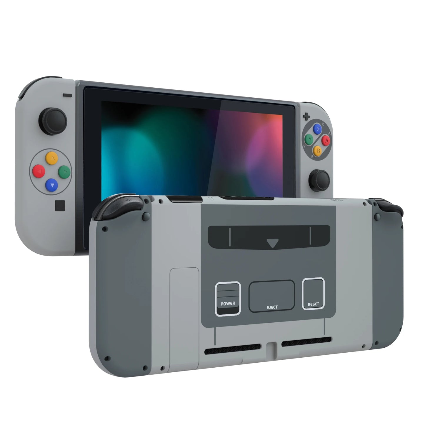 eXtremeRate Grip Console Backplate Controller Housing Shell with Full Set Buttons for NS Switch - Classics Style