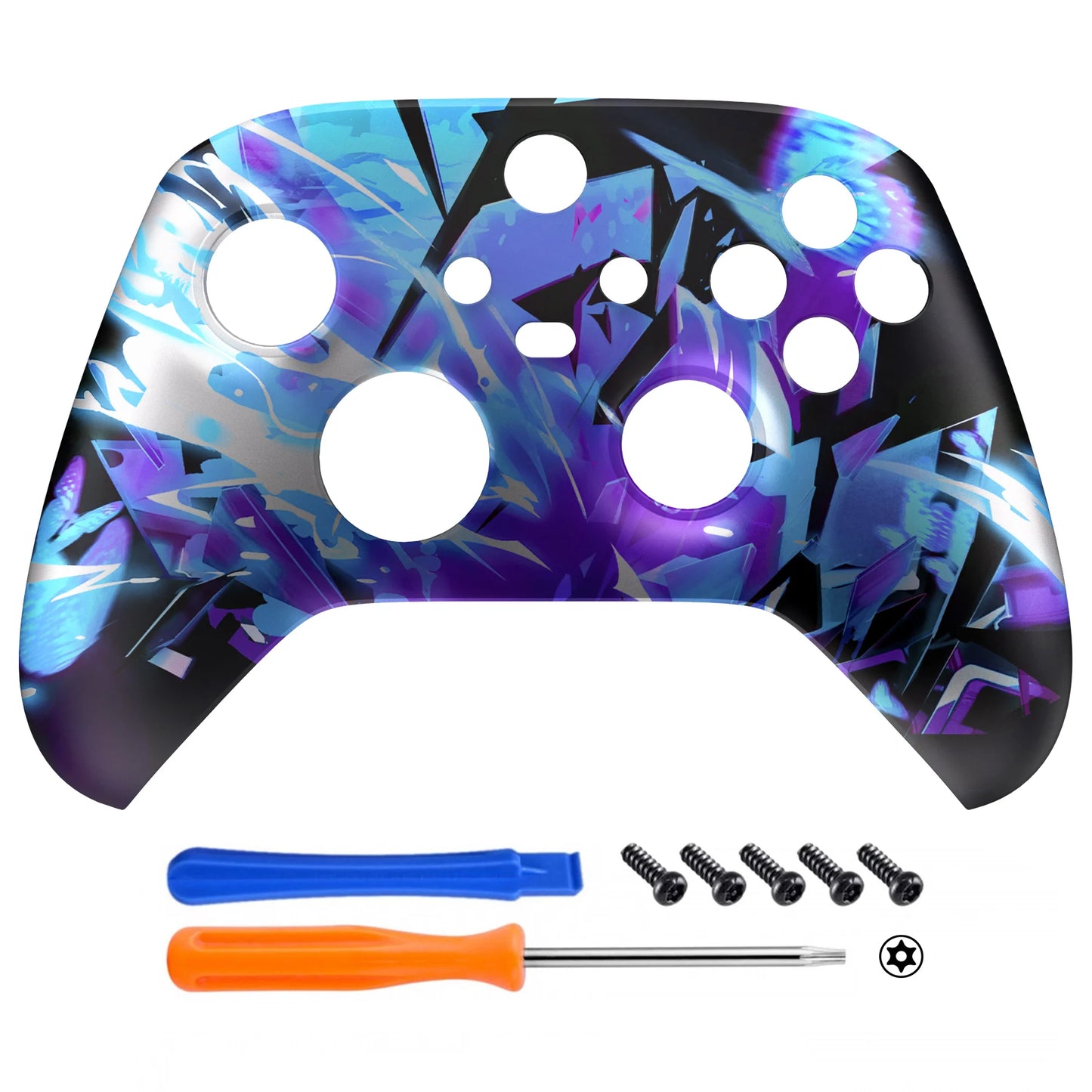 eXtremeRate Custom Pattern Part Faceplate, Soft Touch Grip Front Housing Shell Case for Xbox Series X/S (Xbox Core) Controller