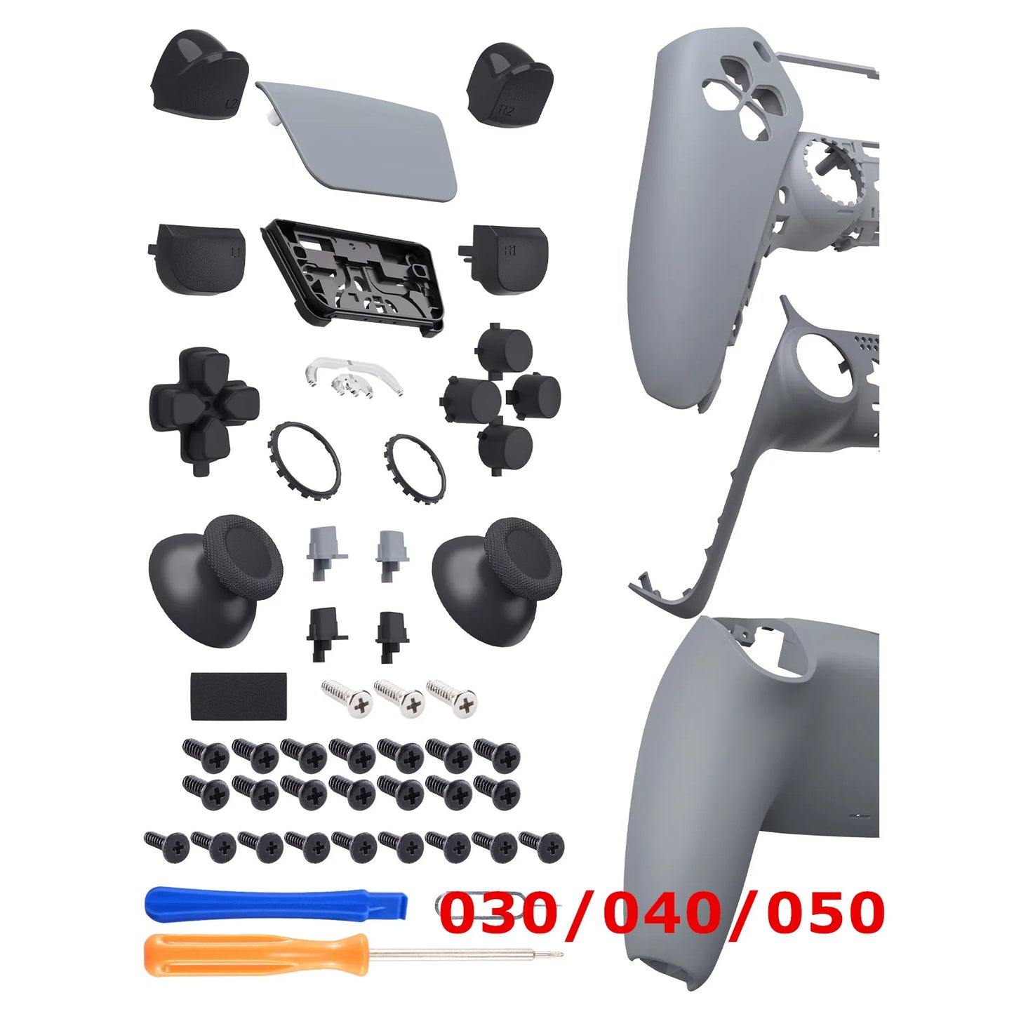 eXtremeRate Replacement Full Set Shells with Buttons Compatible with ps5 Controller BDM-010/020, or for ps5 BDM-030/040/050