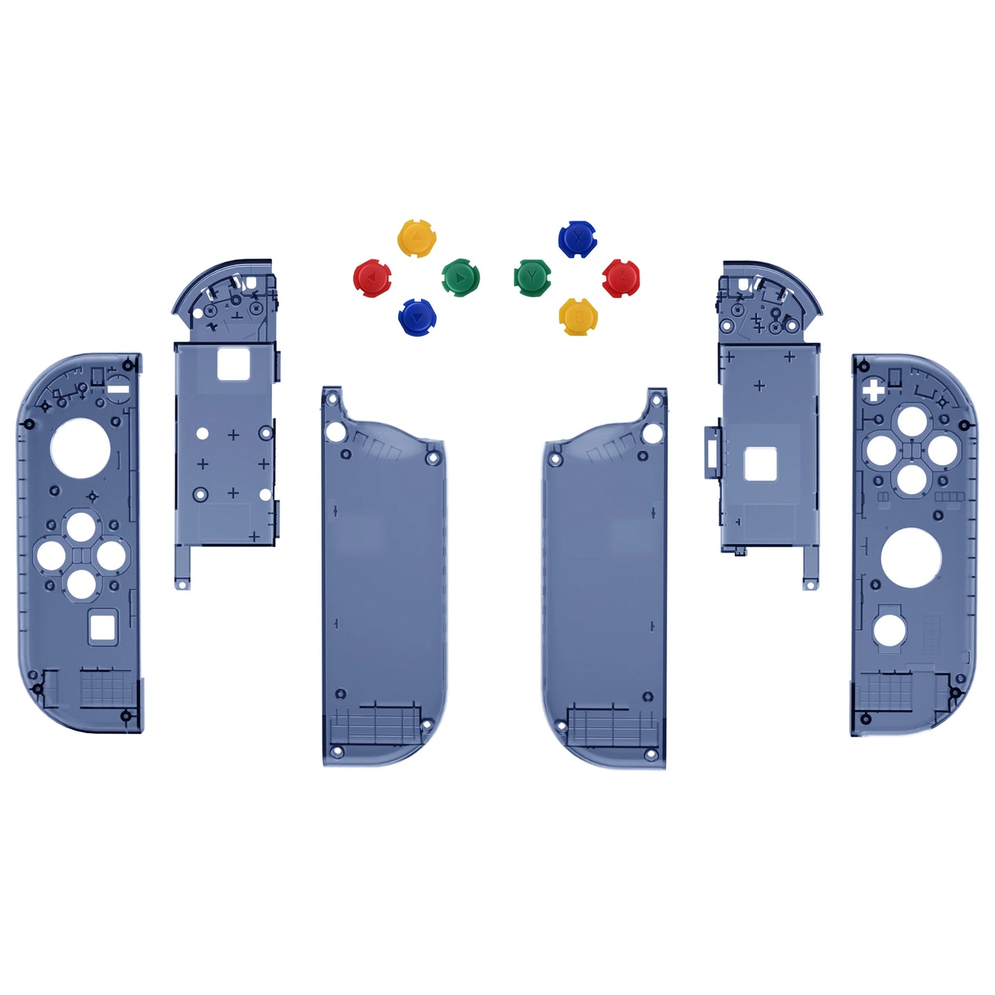 eXtremeRate Custom Transparent Housing Shell Cover W/Full Set Buttons for Nintendo Switch JoyCon & OLED JoyCon Controller