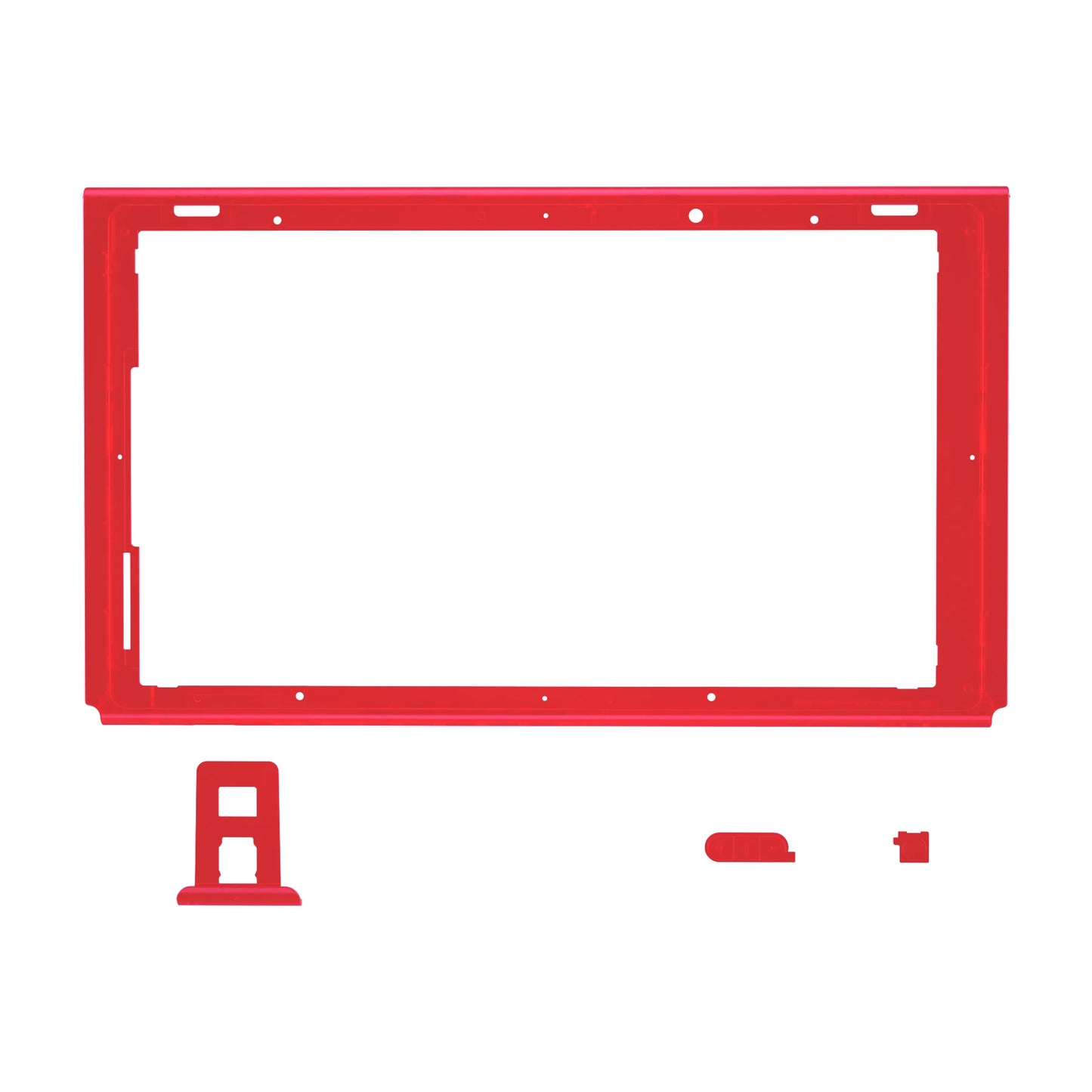 eXtremeRate DIY Housing Shell Replacement Faceplate Front Frame W/Volume Power Buttons for NS Switch Console - Clear Series