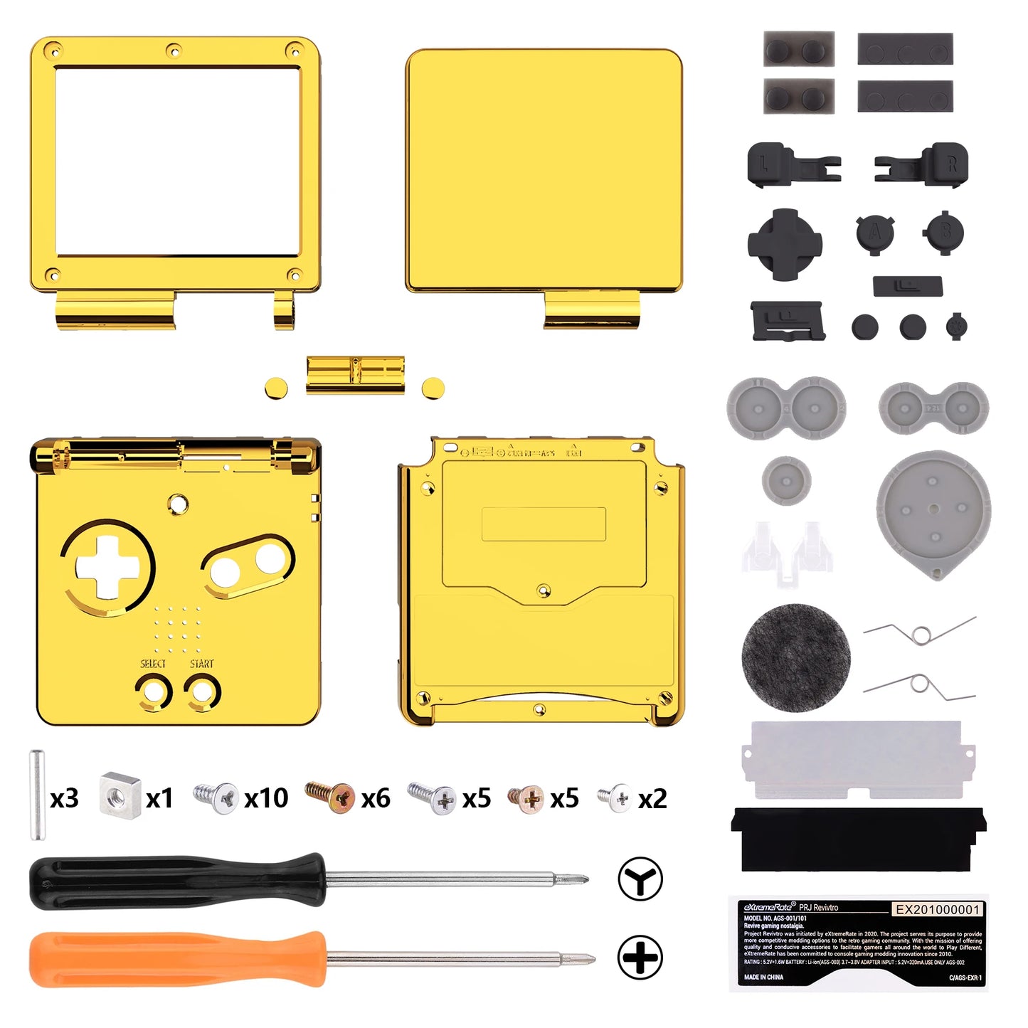 eXtremeRate IPS Ready Upgraded Custom Replacement Housing Shell for Gameboy Advance SP GBA SP for IPS & Standard LCD - Black
